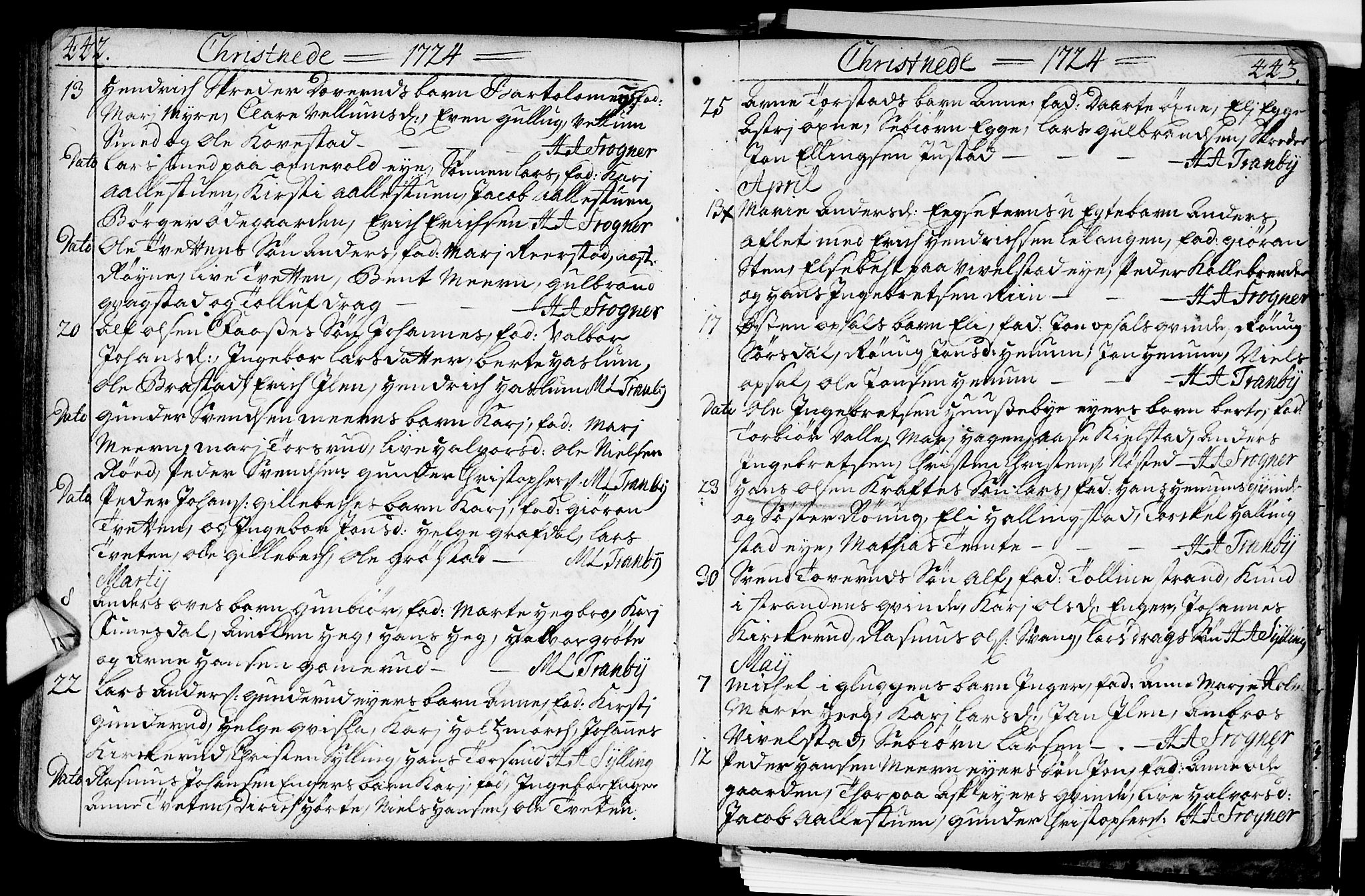Lier kirkebøker, SAKO/A-230/F/Fa/L0002: Parish register (official) no. I 2, 1701-1726, p. 442-443