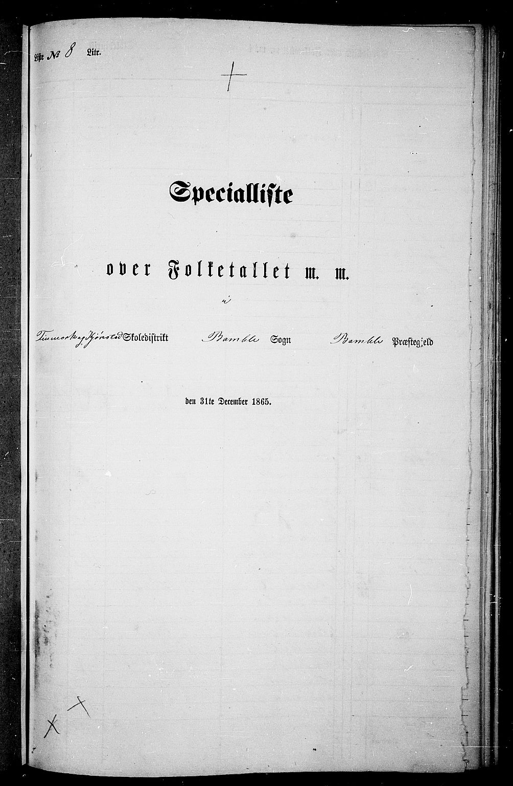 RA, 1865 census for Bamble, 1865, p. 118