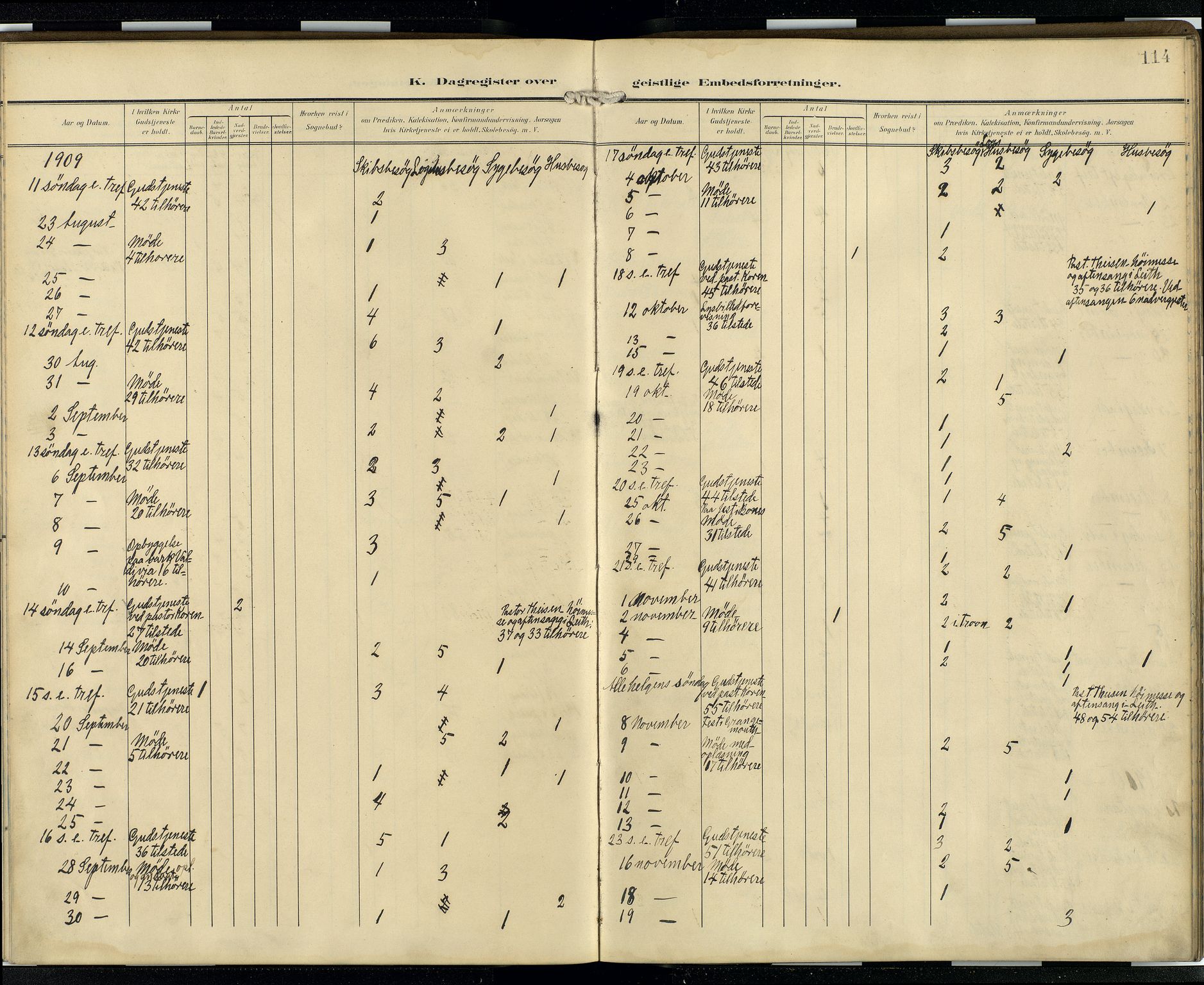 Den norske sjømannsmisjon i utlandet/Skotske havner (Leith, Glasgow), SAB/SAB/PA-0100/H/Ha/Hab/L0001: Parish register (official) no. A 1, 1902-1931, p. 113b-114a