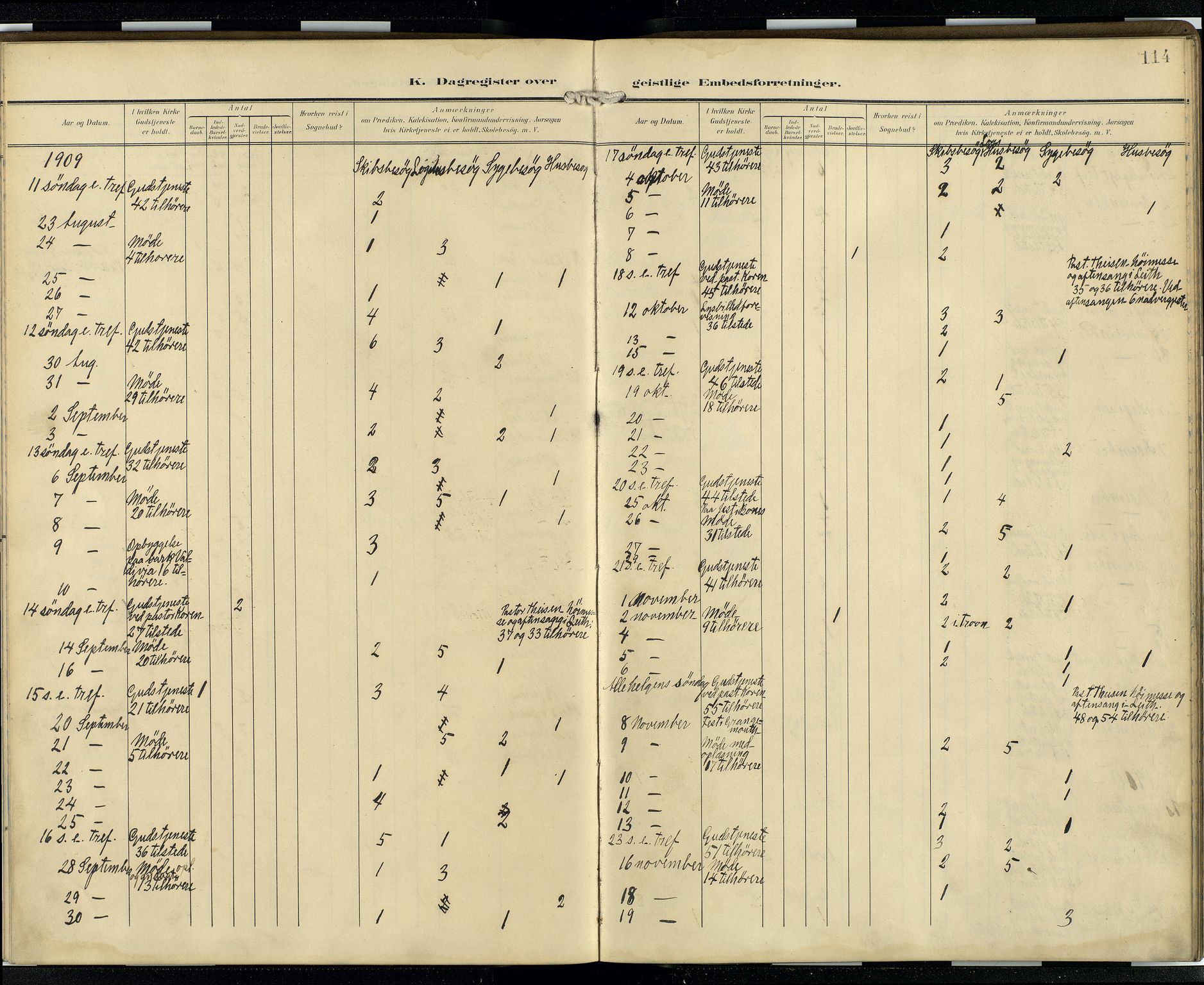 Den norske sjømannsmisjon i utlandet/Skotske havner (Leith, Glasgow), AV/SAB-SAB/PA-0100/H/Ha/Hab/L0001: Parish register (official) no. B 1, 1902-1931, p. 113b-114a