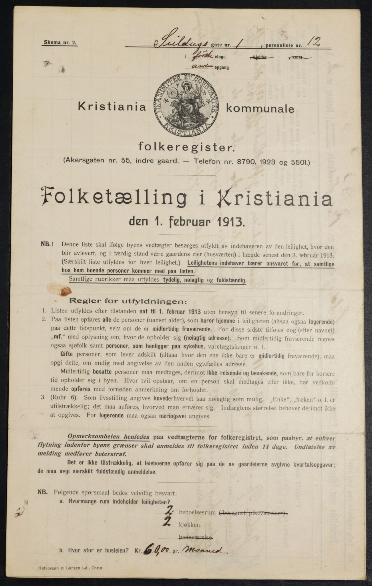 OBA, Municipal Census 1913 for Kristiania, 1913, p. 93812