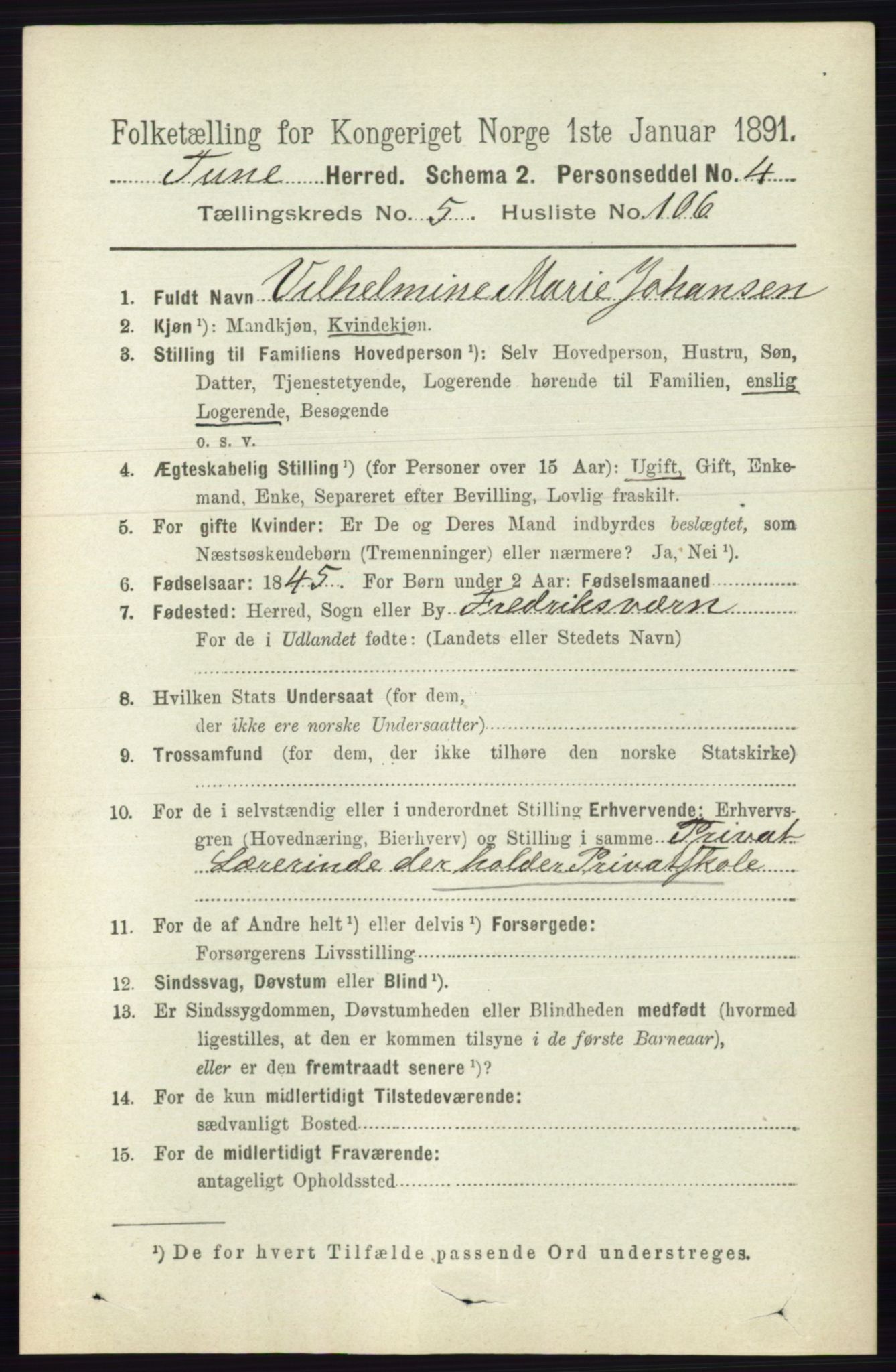RA, 1891 census for 0130 Tune, 1891, p. 3934