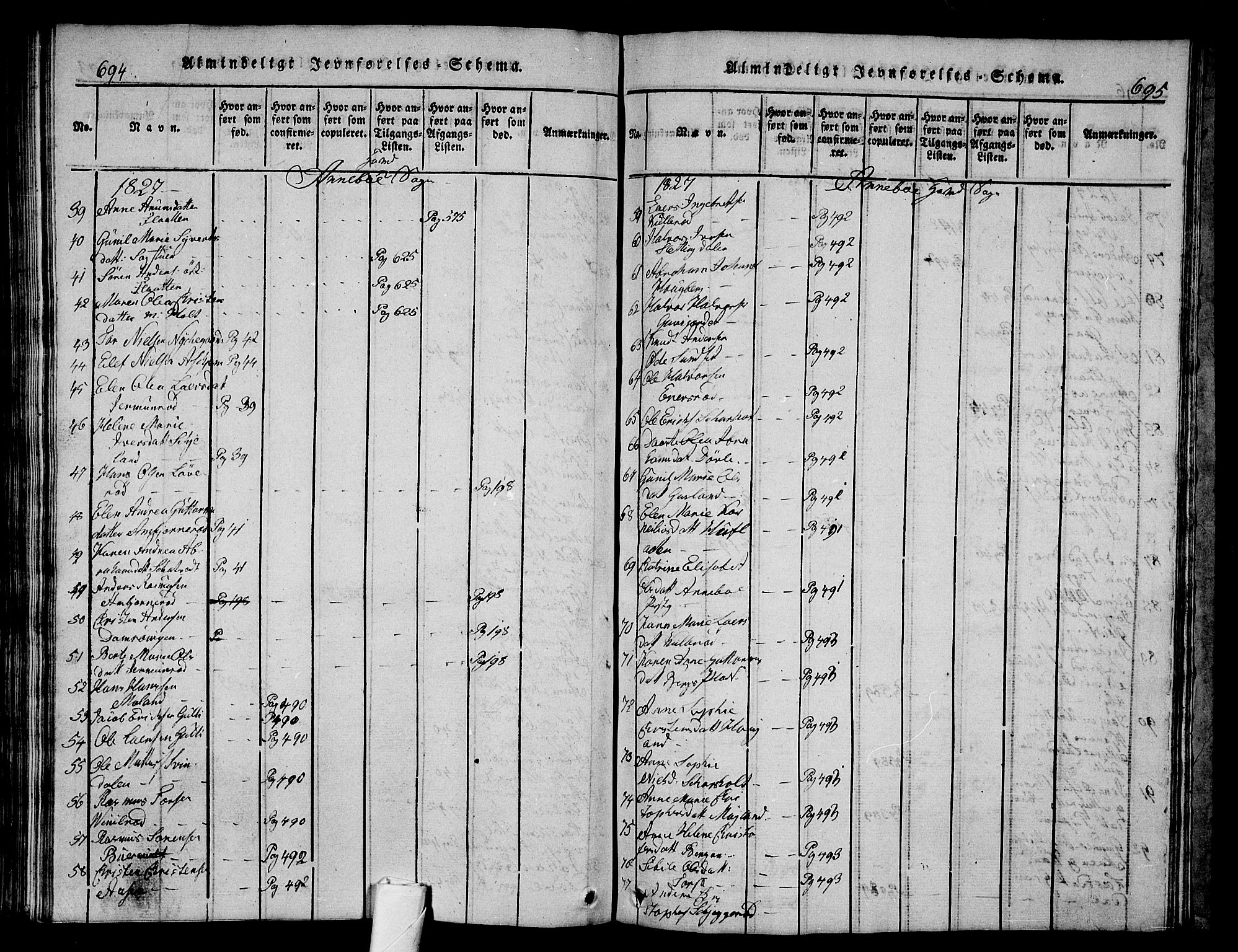 Andebu kirkebøker, AV/SAKO-A-336/G/Ga/L0002: Parish register (copy) no. I 2 /1, 1823-1832, p. 694-695