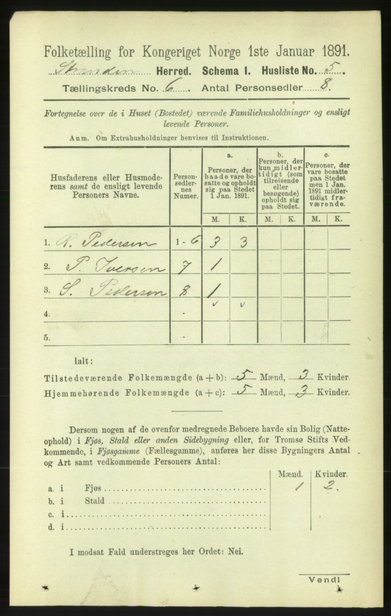 RA, 1891 census for 1525 Stranda, 1891, p. 1146