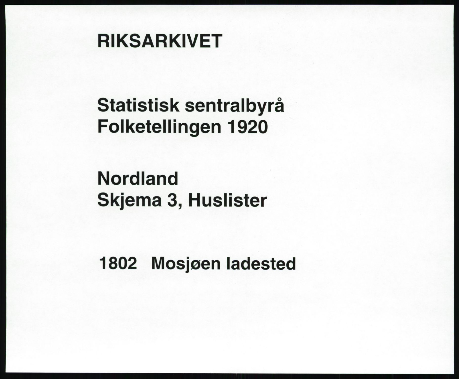 SAT, 1920 census for Mosjøen, 1920, p. 18