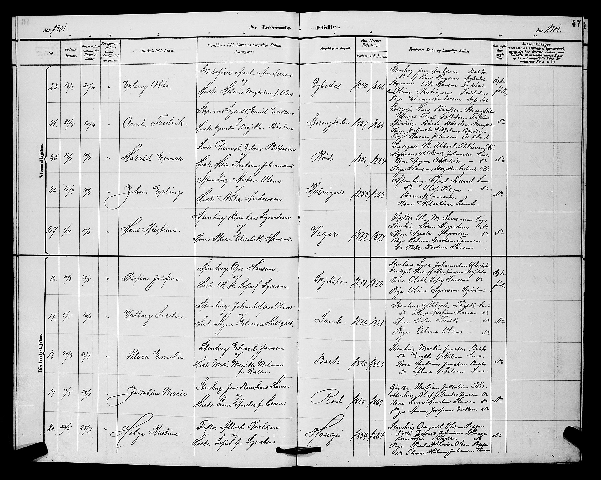 Hvaler prestekontor Kirkebøker, AV/SAO-A-2001/G/Gb/L0001: Parish register (copy) no. II 1, 1892-1904, p. 47