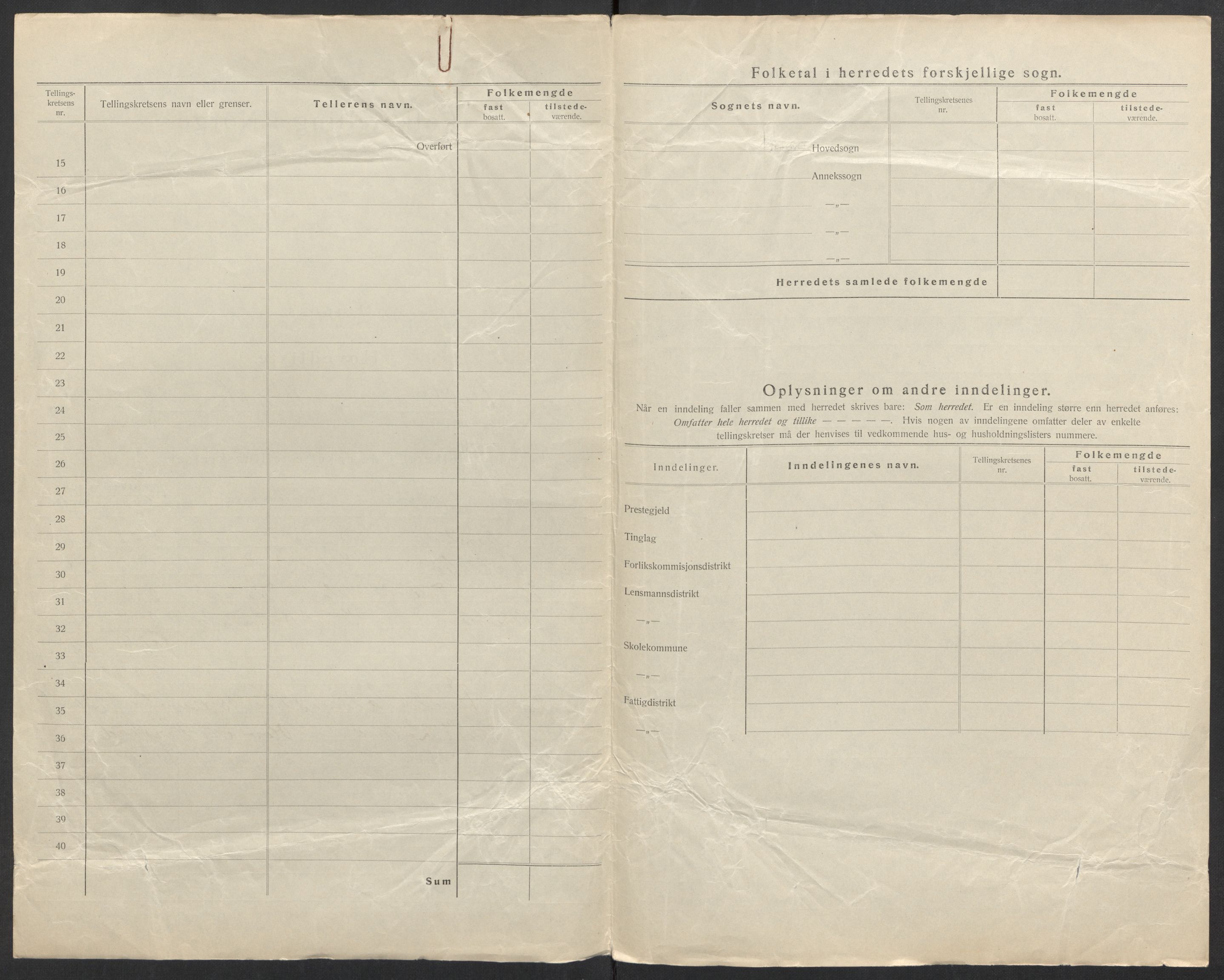 SAK, 1920 census for Valle, 1920, p. 7