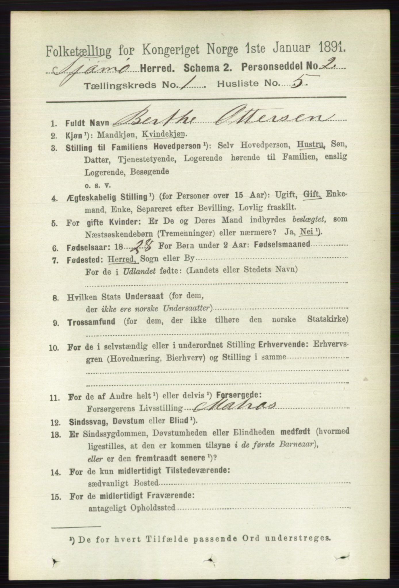 RA, 1891 census for 0723 Tjøme, 1891, p. 95