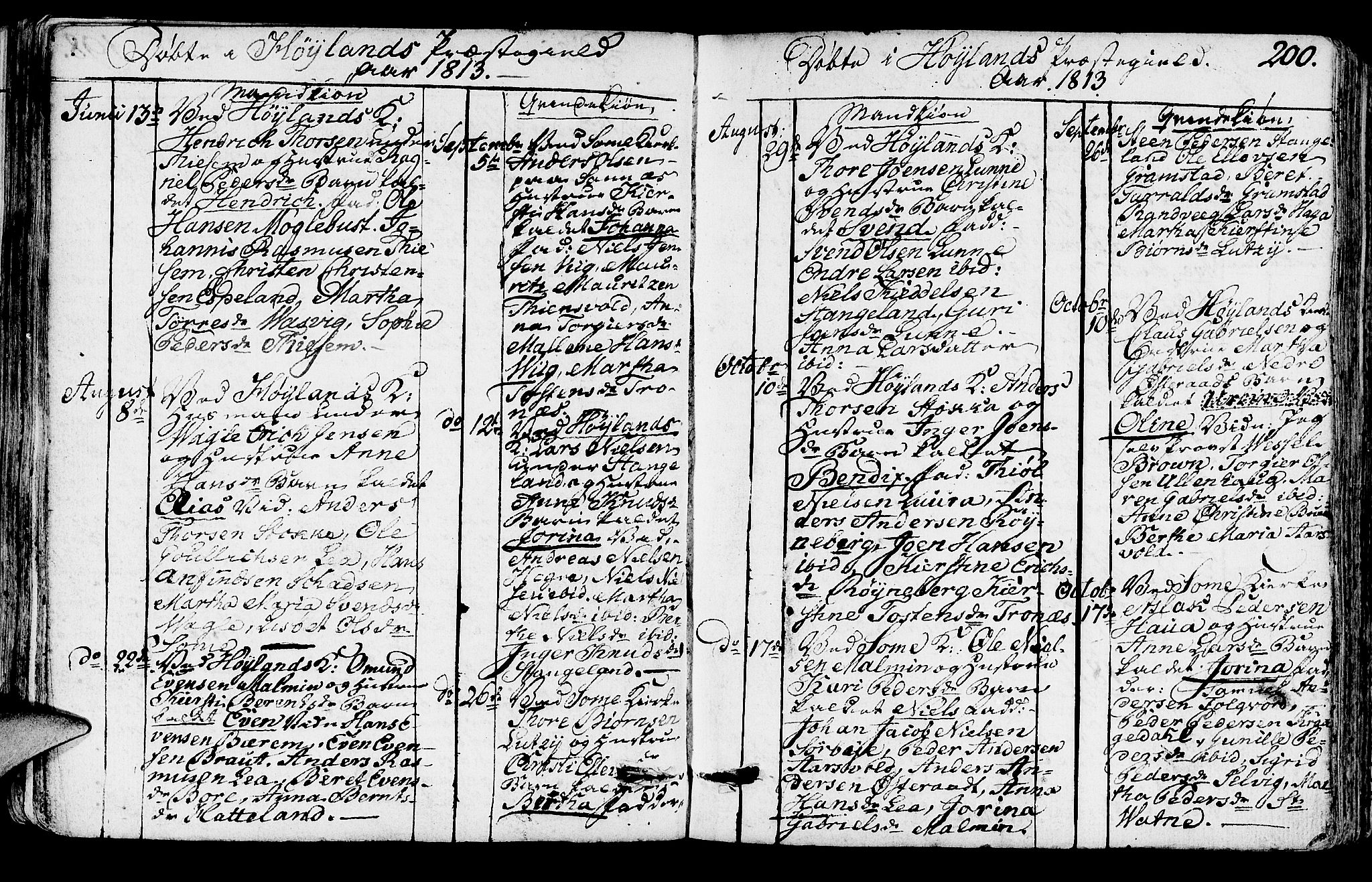Høyland sokneprestkontor, SAST/A-101799/001/30BA/L0005: Parish register (official) no. A 5, 1804-1815, p. 200