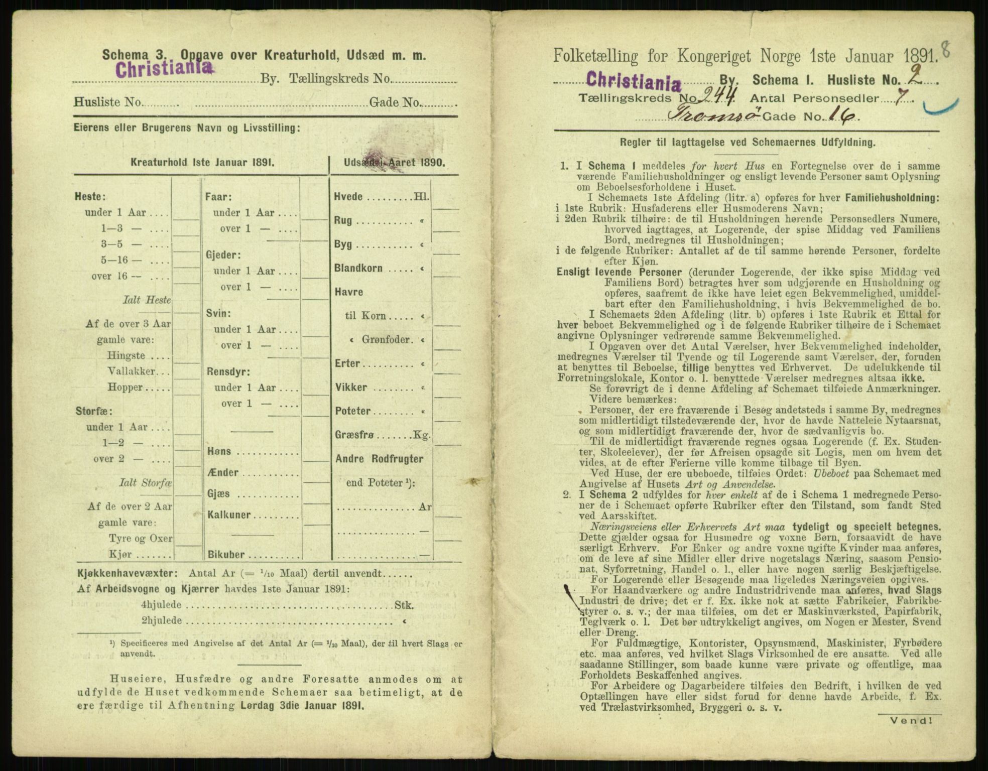 RA, 1891 census for 0301 Kristiania, 1891, p. 148396