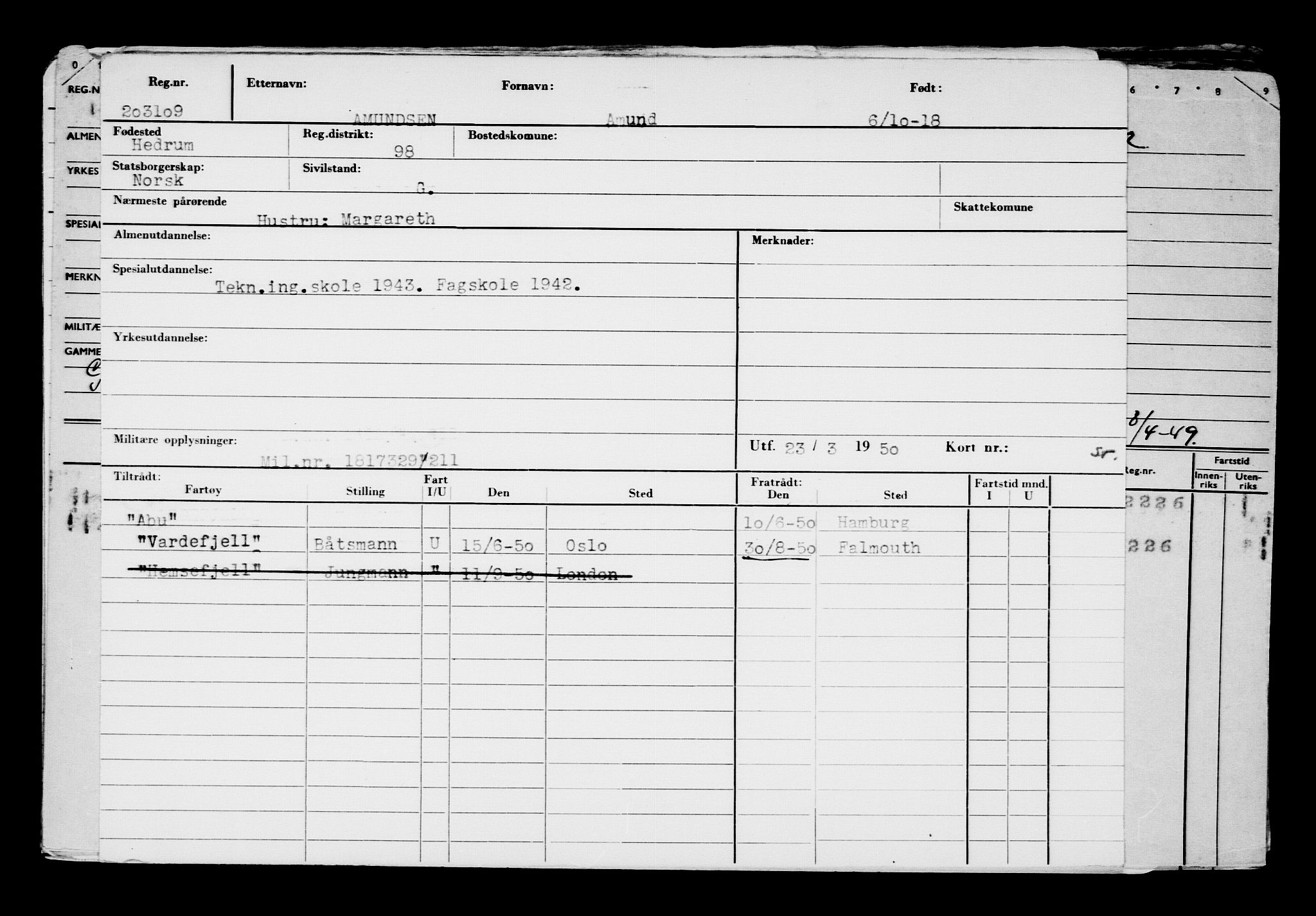 Direktoratet for sjømenn, AV/RA-S-3545/G/Gb/L0163: Hovedkort, 1918, p. 131