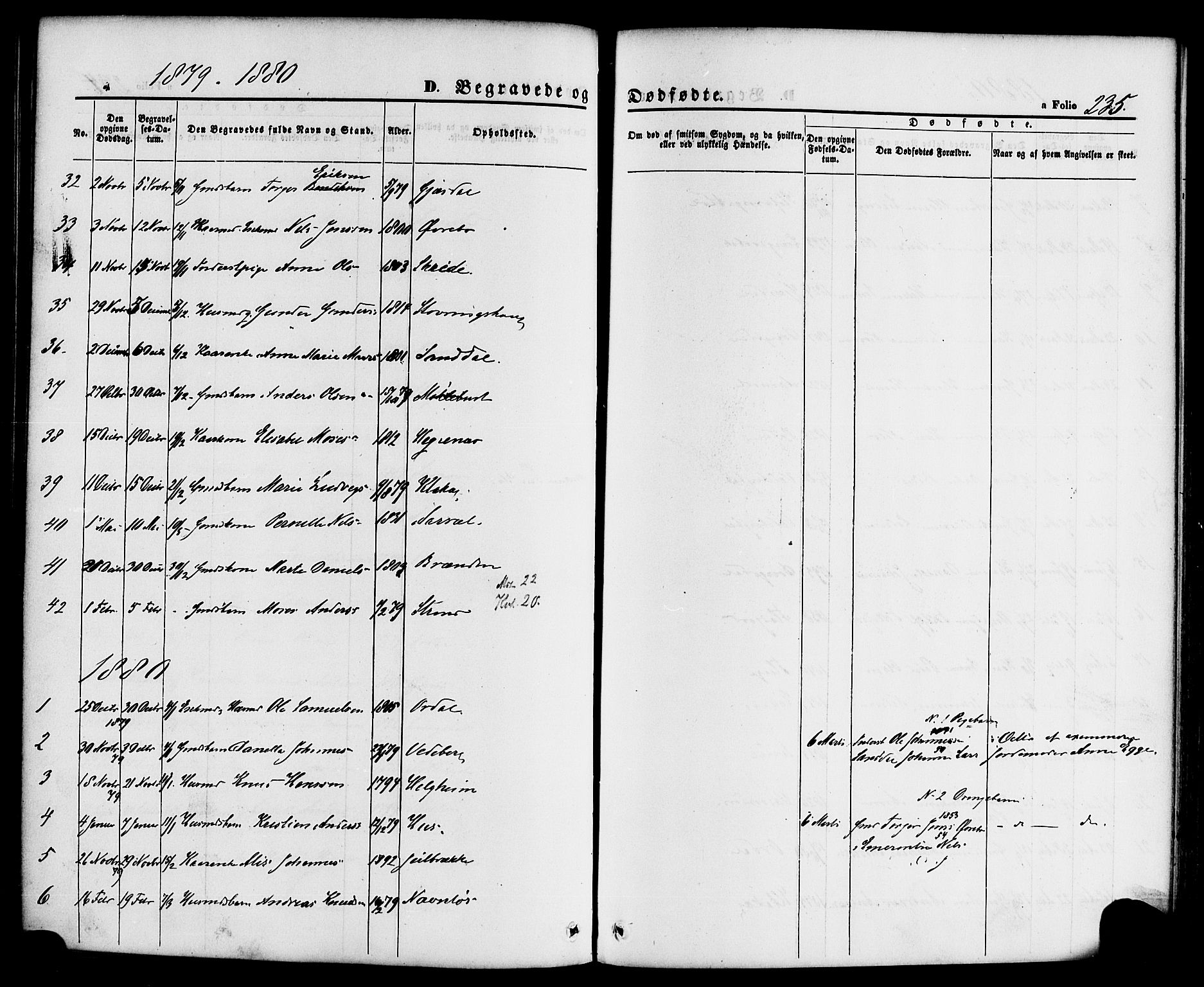 Jølster sokneprestembete, SAB/A-80701/H/Haa/Haaa/L0011: Parish register (official) no. A 11, 1866-1881, p. 235