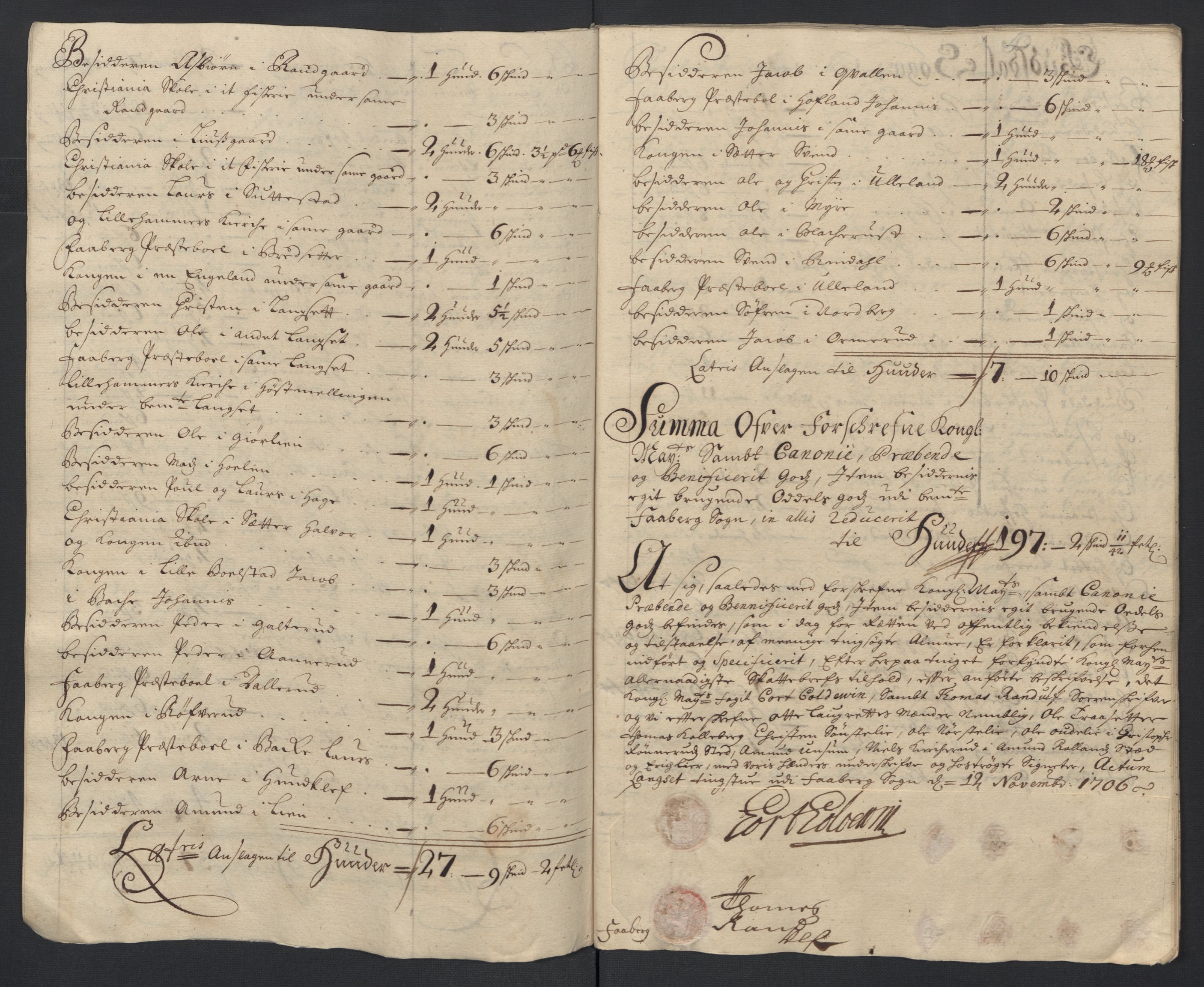 Rentekammeret inntil 1814, Reviderte regnskaper, Fogderegnskap, RA/EA-4092/R17/L1178: Fogderegnskap Gudbrandsdal, 1705-1707, p. 207