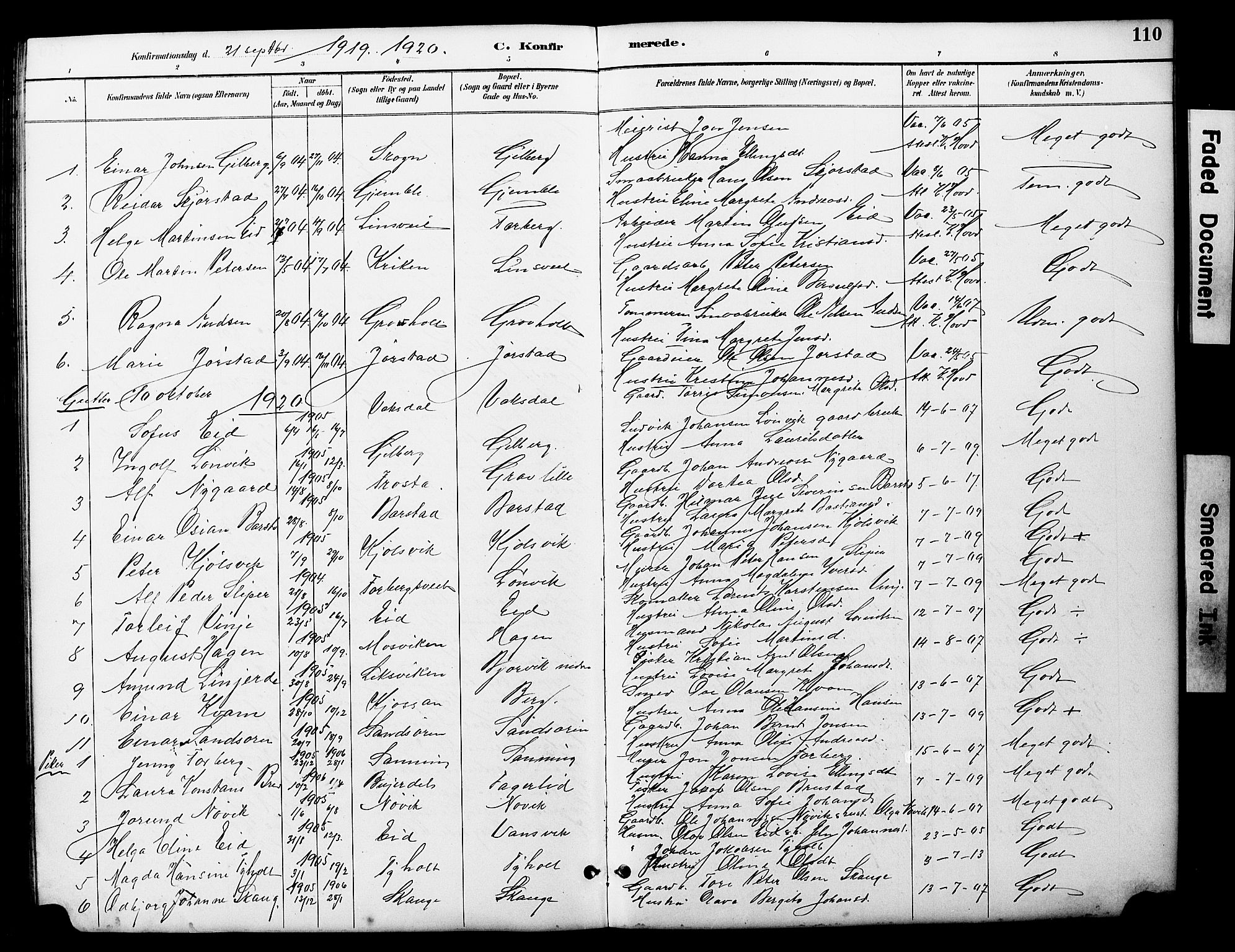 Ministerialprotokoller, klokkerbøker og fødselsregistre - Nord-Trøndelag, AV/SAT-A-1458/722/L0226: Parish register (copy) no. 722C02, 1889-1927, p. 110