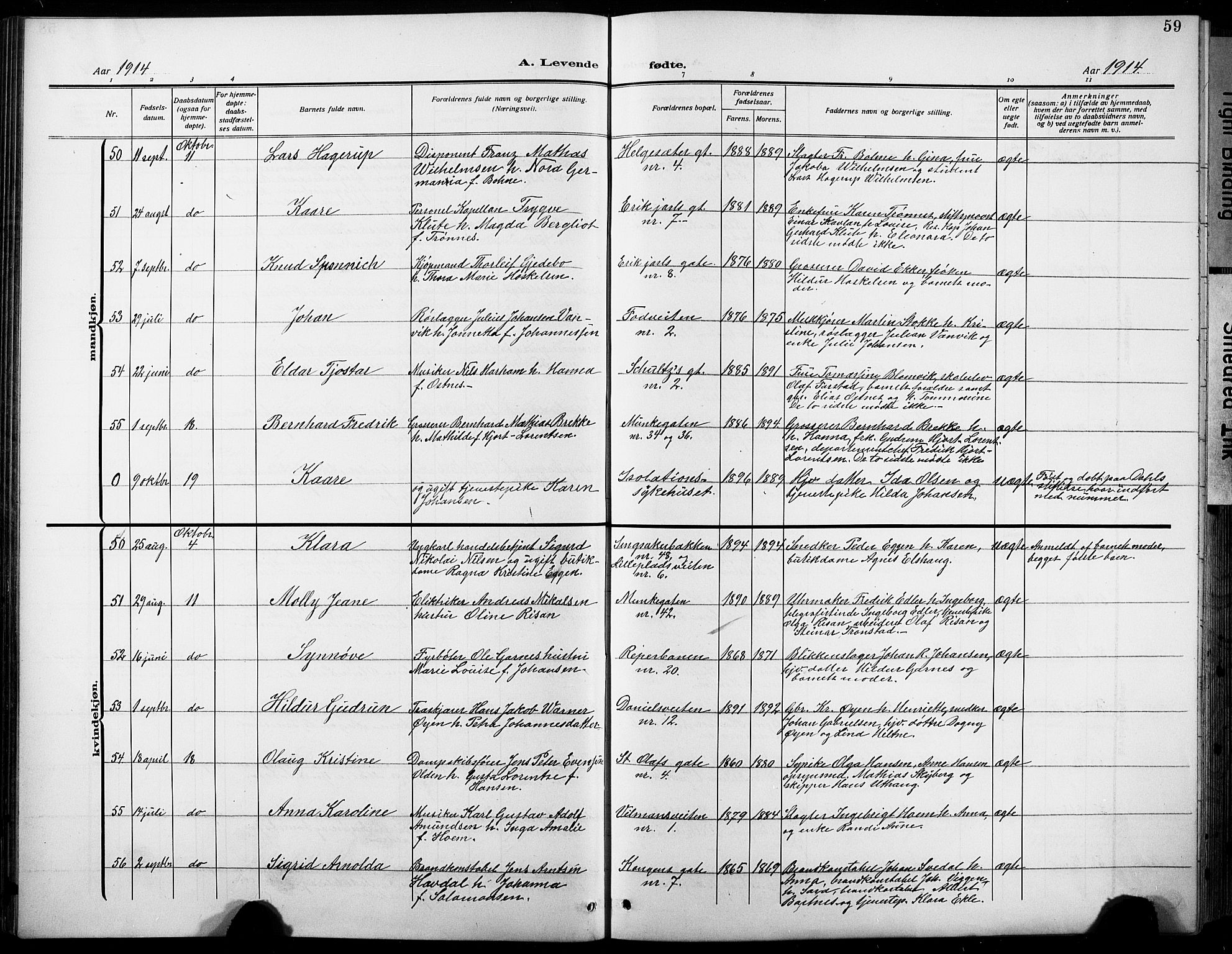 Ministerialprotokoller, klokkerbøker og fødselsregistre - Sør-Trøndelag, SAT/A-1456/601/L0096: Parish register (copy) no. 601C14, 1911-1931, p. 59
