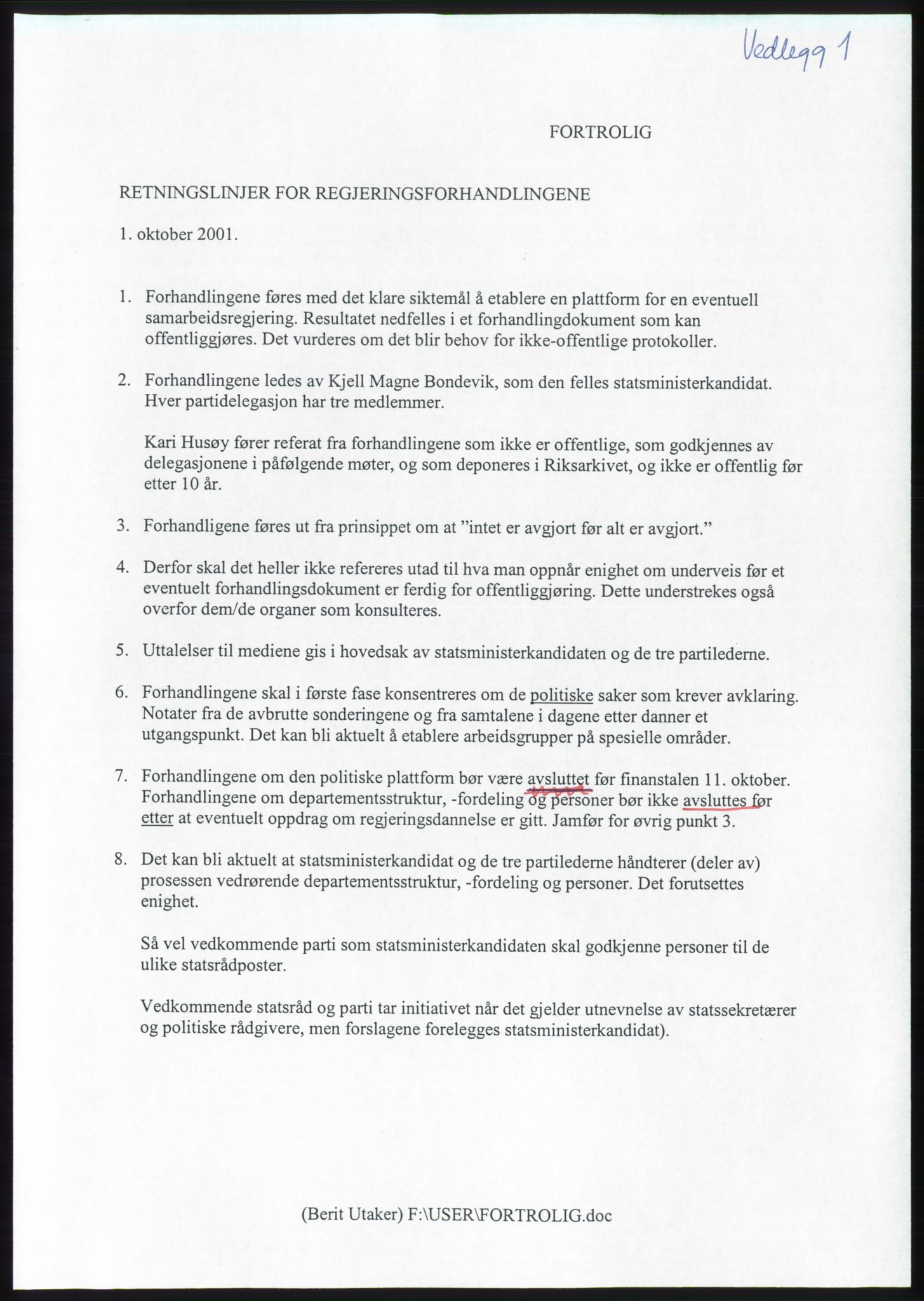 Forhandlingsmøtene 2001 mellom Høyre, Kristelig Folkeparti og Venstre om dannelse av regjering, AV/RA-PA-1395/A/L0001: Forhandlingsprotokoll med vedlegg, 2001, p. 60