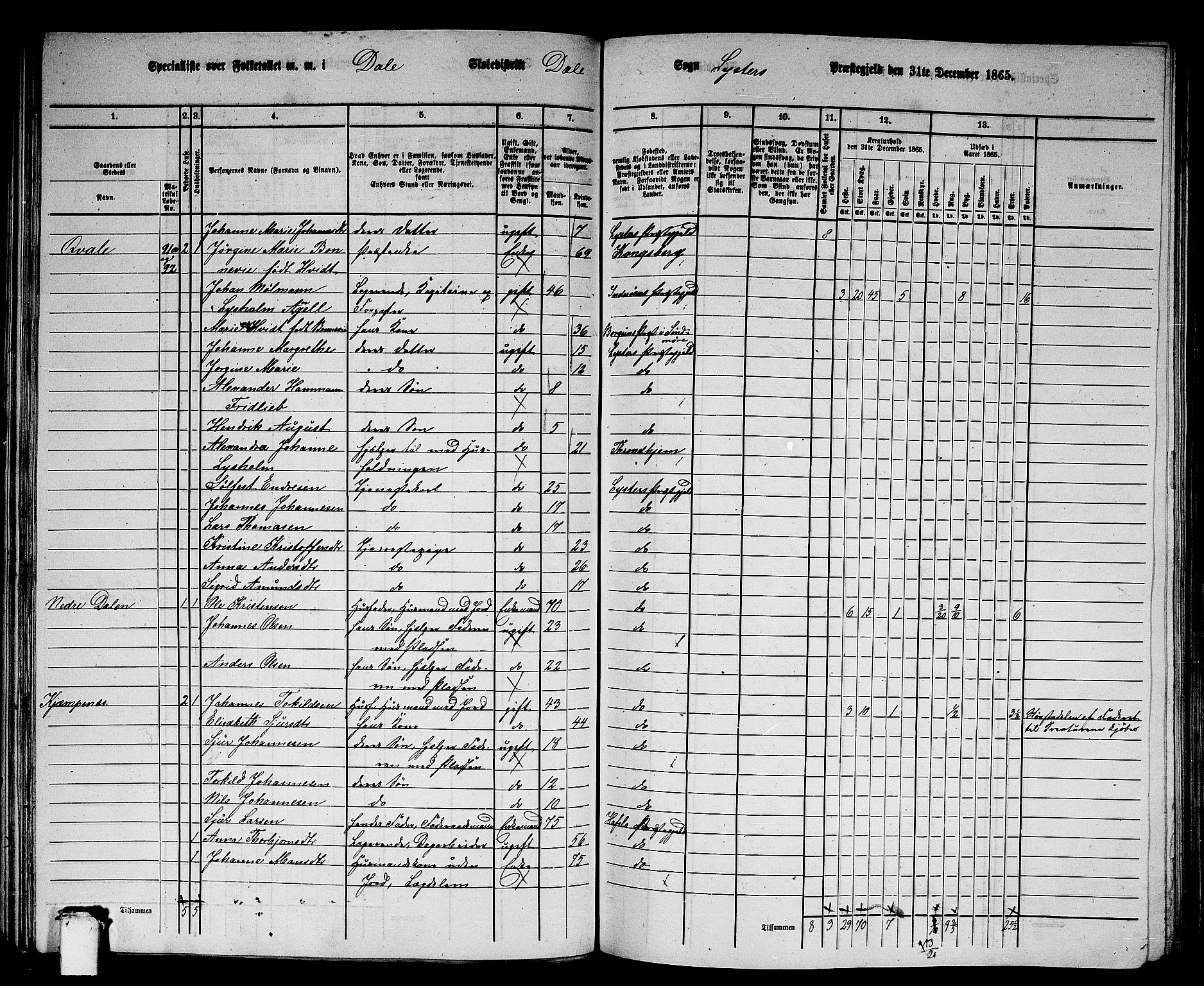 RA, 1865 census for Luster, 1865, p. 86