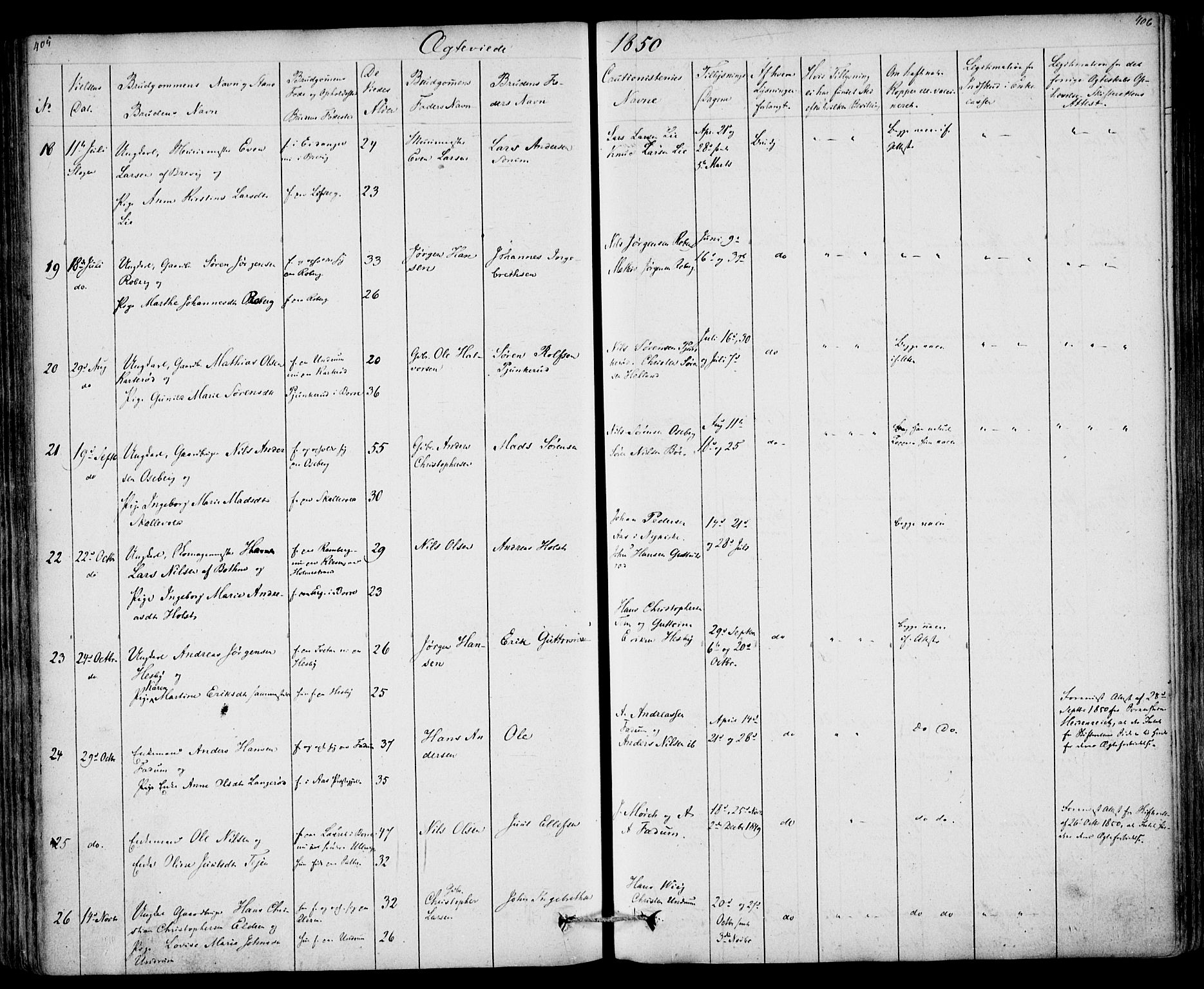 Sem kirkebøker, AV/SAKO-A-5/F/Fa/L0006: Parish register (official) no. I 6, 1843-1855, p. 405-406