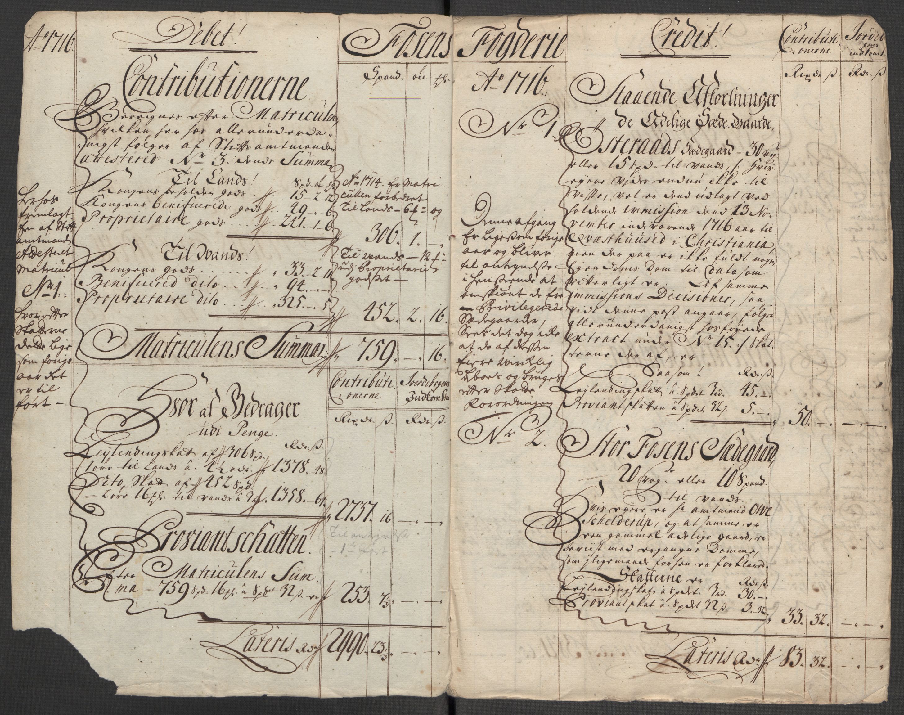 Rentekammeret inntil 1814, Reviderte regnskaper, Fogderegnskap, AV/RA-EA-4092/R57/L3864: Fogderegnskap Fosen, 1716, p. 6