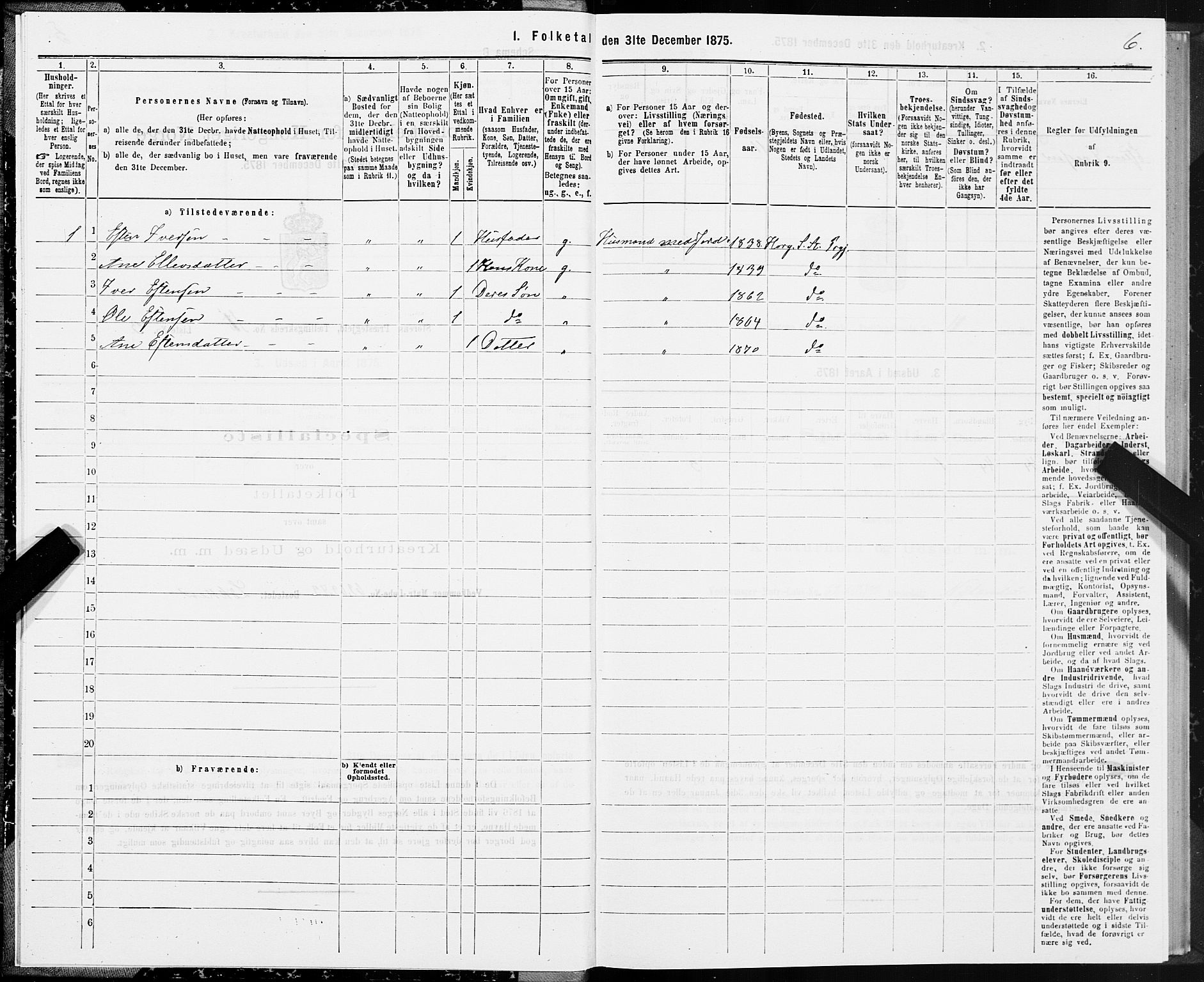 SAT, 1875 census for 1648P Støren, 1875, p. 6006