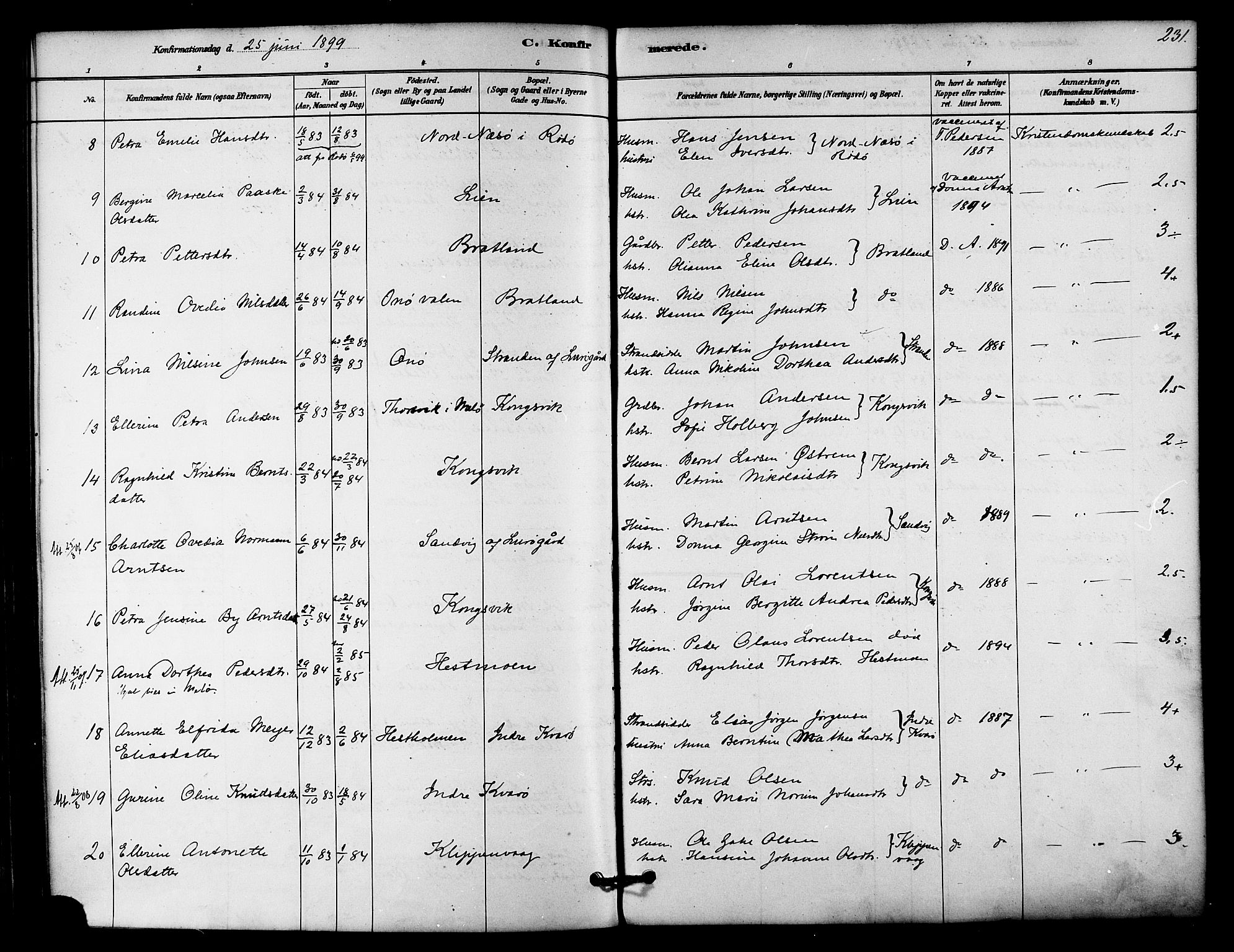 Ministerialprotokoller, klokkerbøker og fødselsregistre - Nordland, AV/SAT-A-1459/839/L0568: Parish register (official) no. 839A05, 1880-1902, p. 231