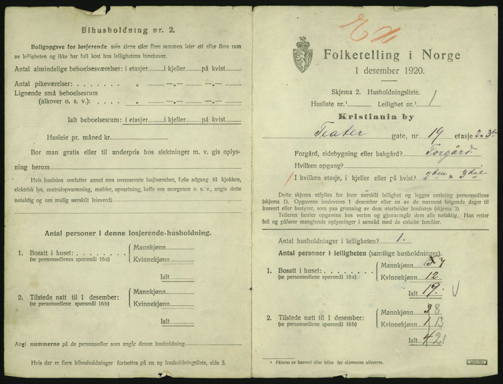 SAO, 1920 census for Kristiania, 1920, p. 109361