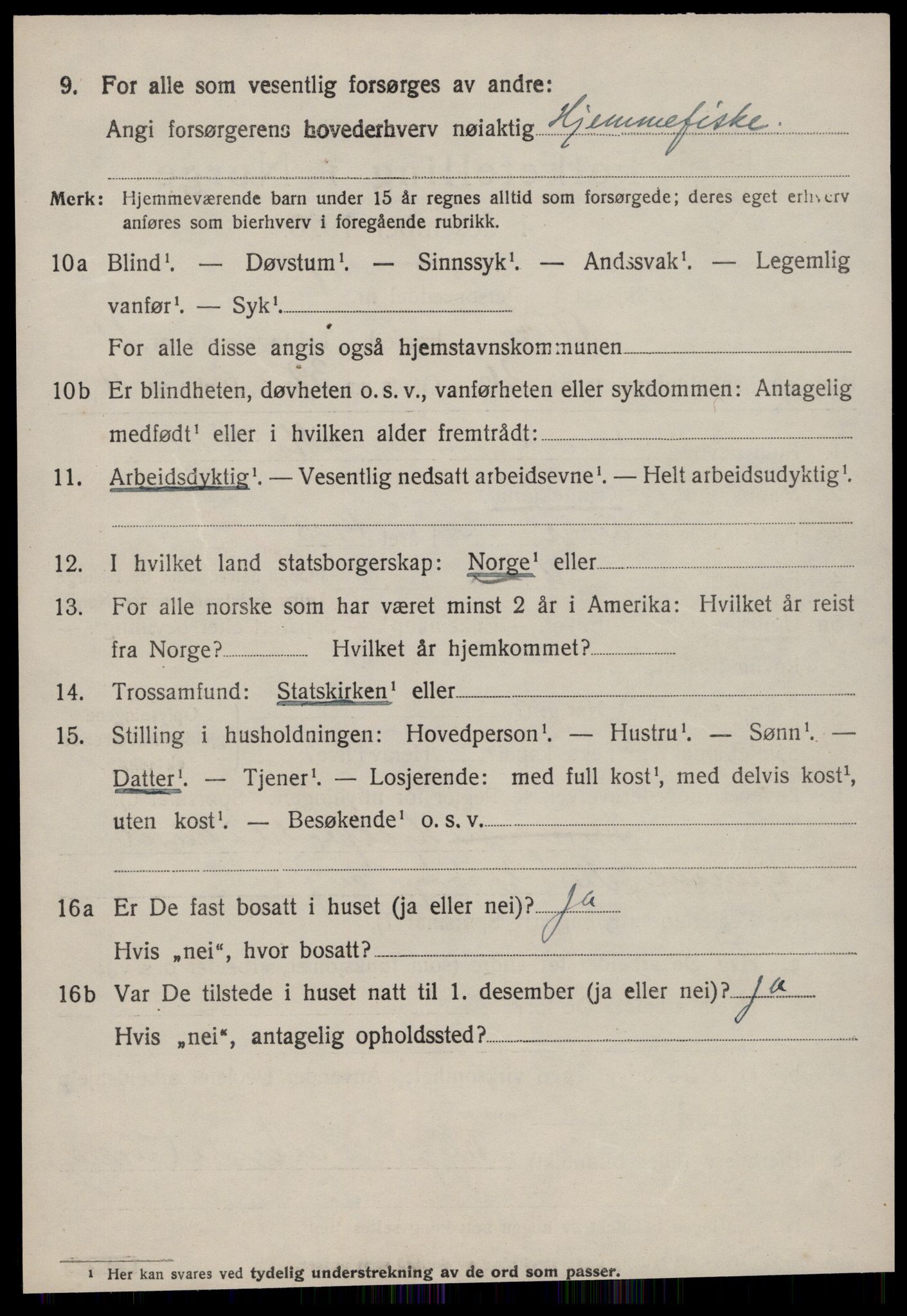 SAT, 1920 census for Aure, 1920, p. 4535