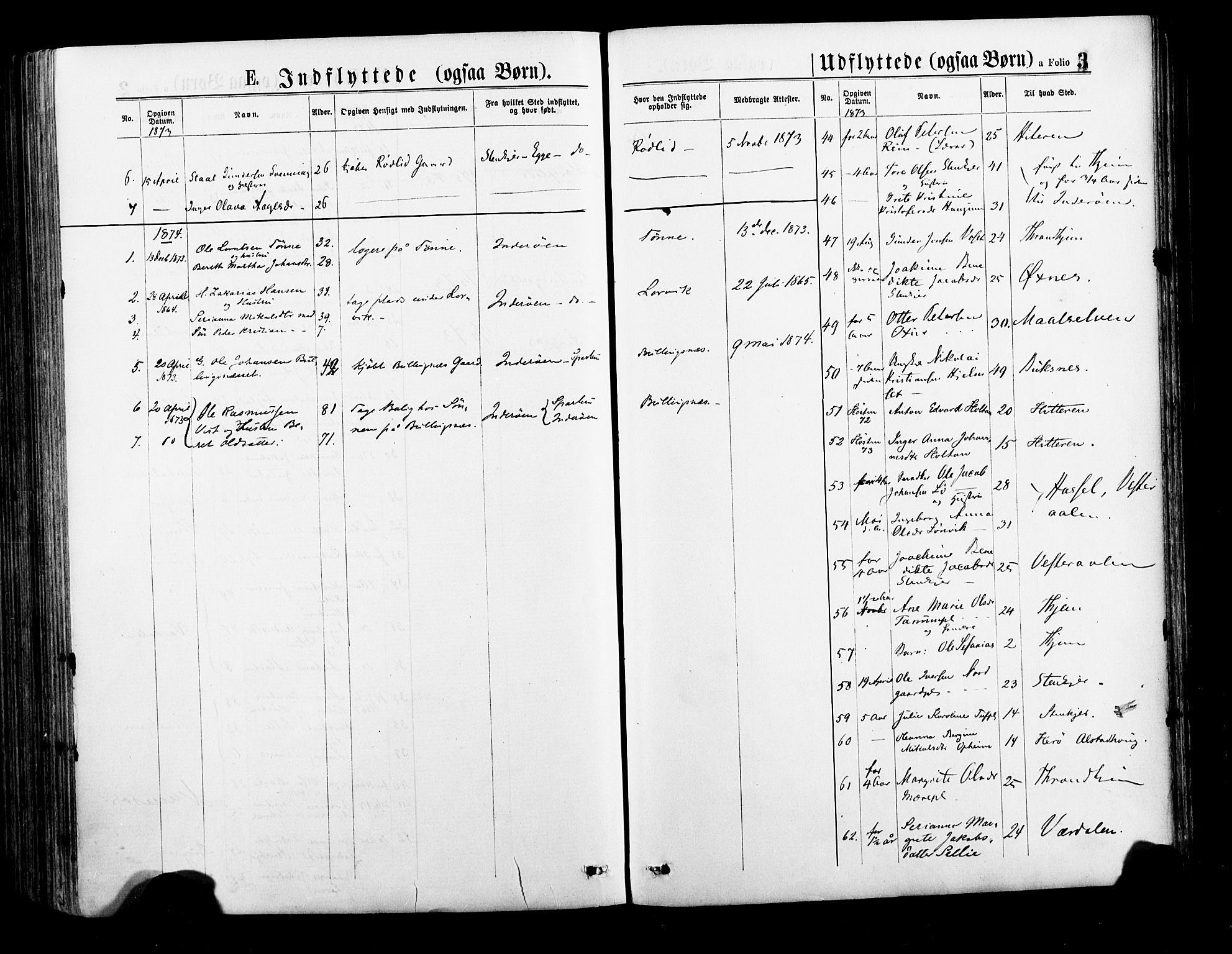 Ministerialprotokoller, klokkerbøker og fødselsregistre - Nord-Trøndelag, SAT/A-1458/735/L0348: Parish register (official) no. 735A09 /1, 1873-1883, p. 3