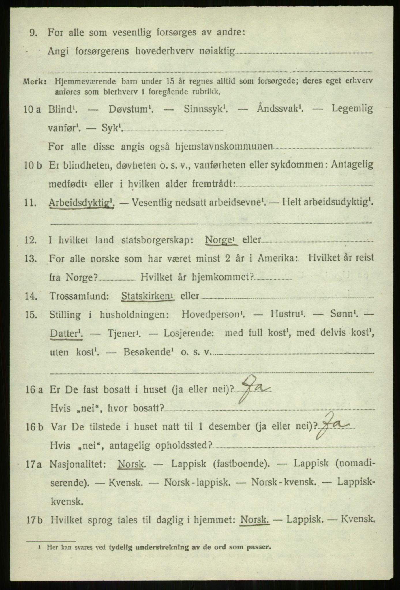 SATØ, 1920 census for Bardu, 1920, p. 2360