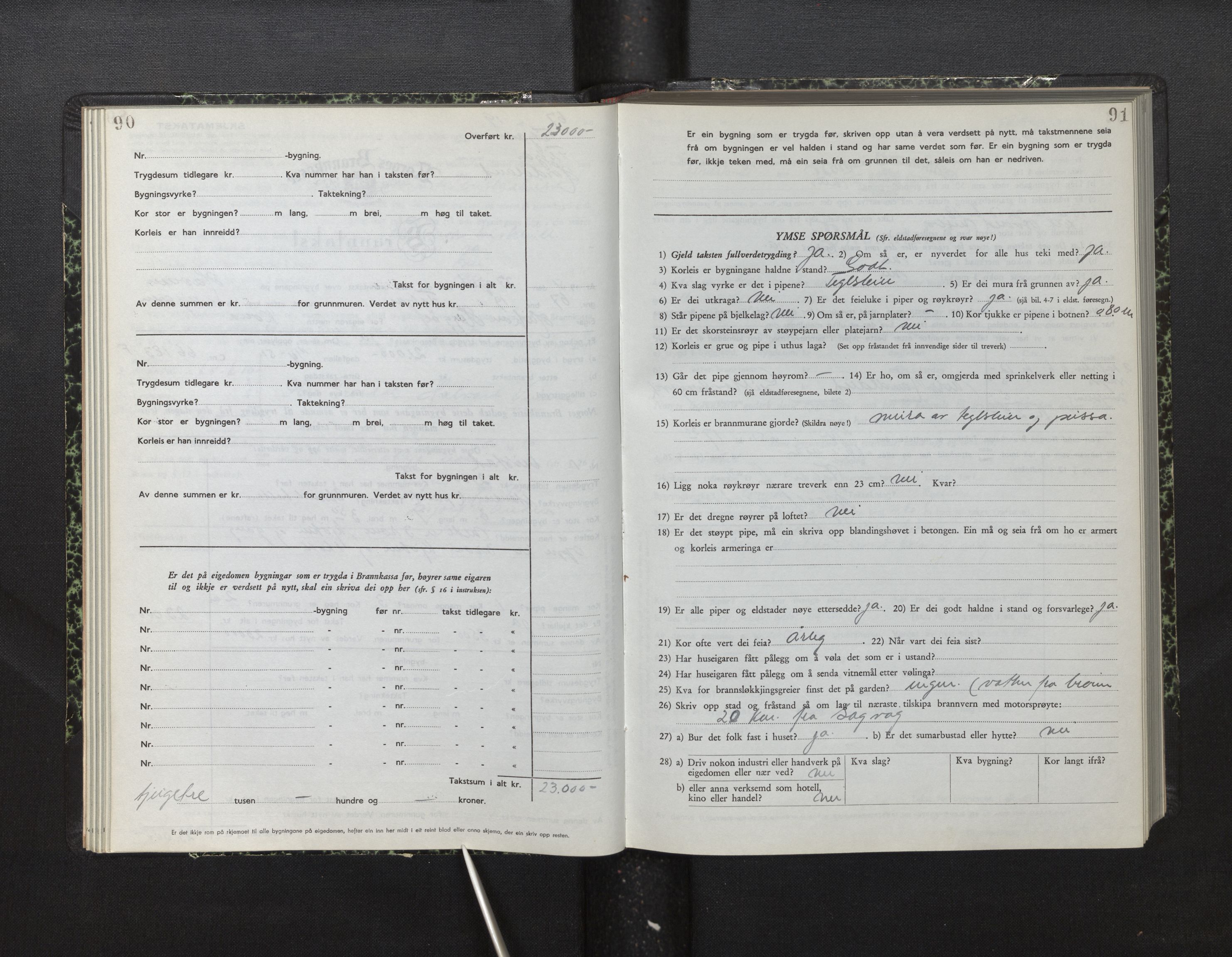 Lensmannen i Fitjar, AV/SAB-A-32001/0012/L0001b: Branntakstprotokoll, skjematakst, 1949-1955, p. 90-91