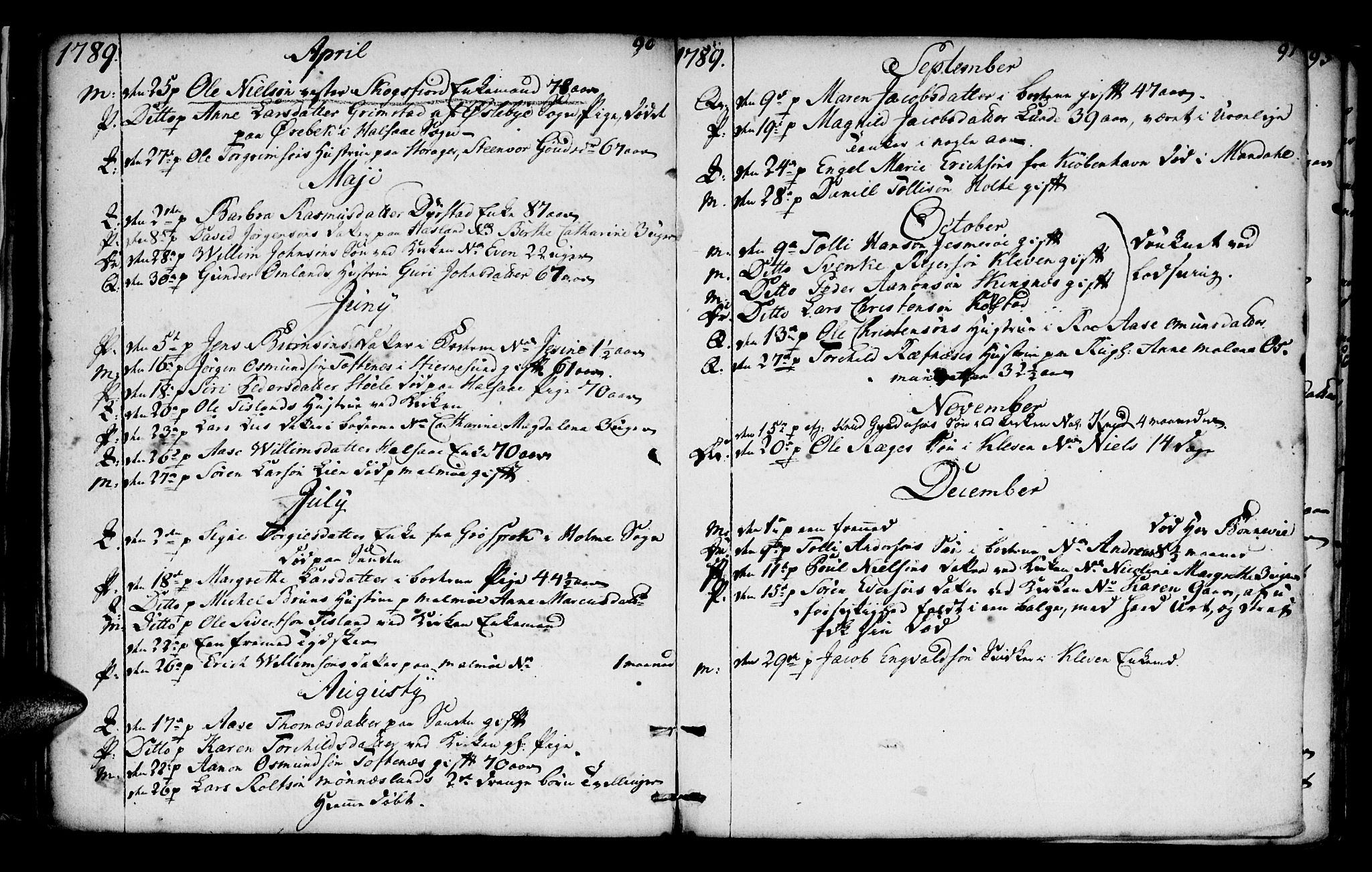 Mandal sokneprestkontor, AV/SAK-1111-0030/F/Fa/Faa/L0005: Parish register (official) no. A 5, 1748-1803, p. 90-91