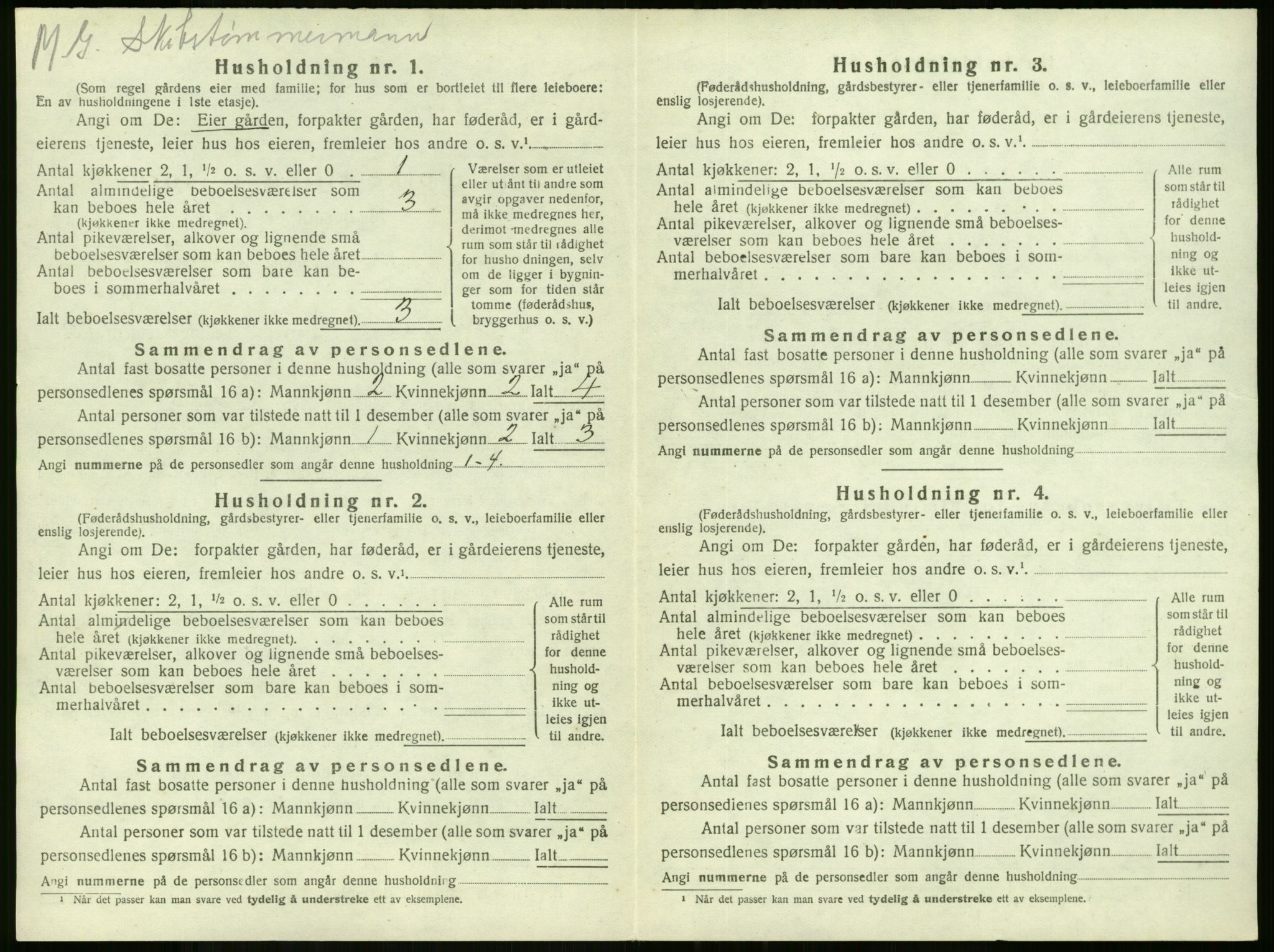 SAKO, 1920 census for Stokke, 1920, p. 1022