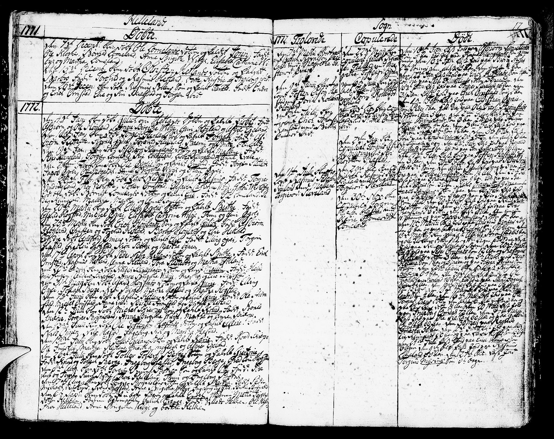 Helleland sokneprestkontor, SAST/A-101810: Parish register (official) no. A 2 /1, 1762-1791, p. 17