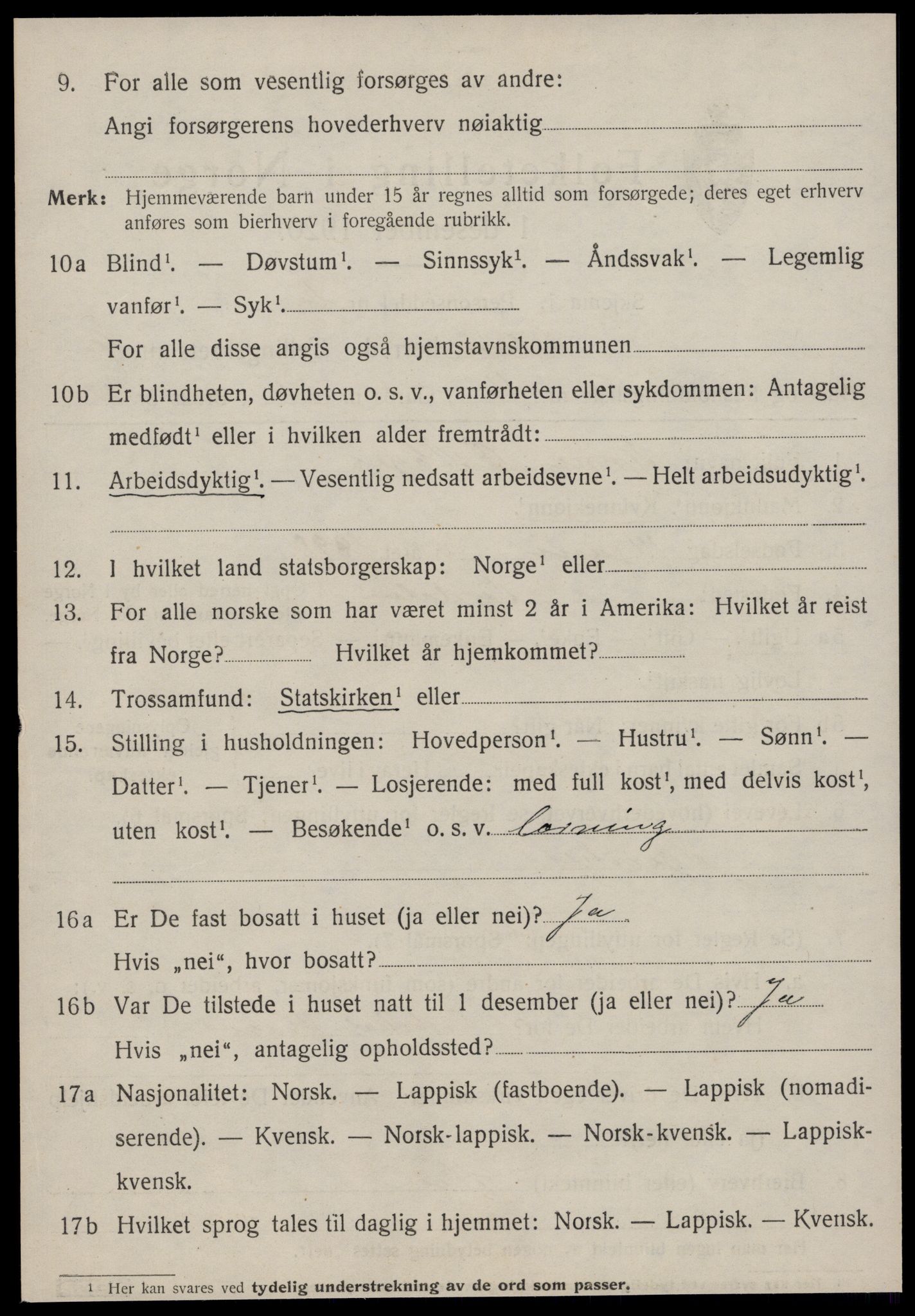 SAT, 1920 census for Selbu, 1920, p. 5731