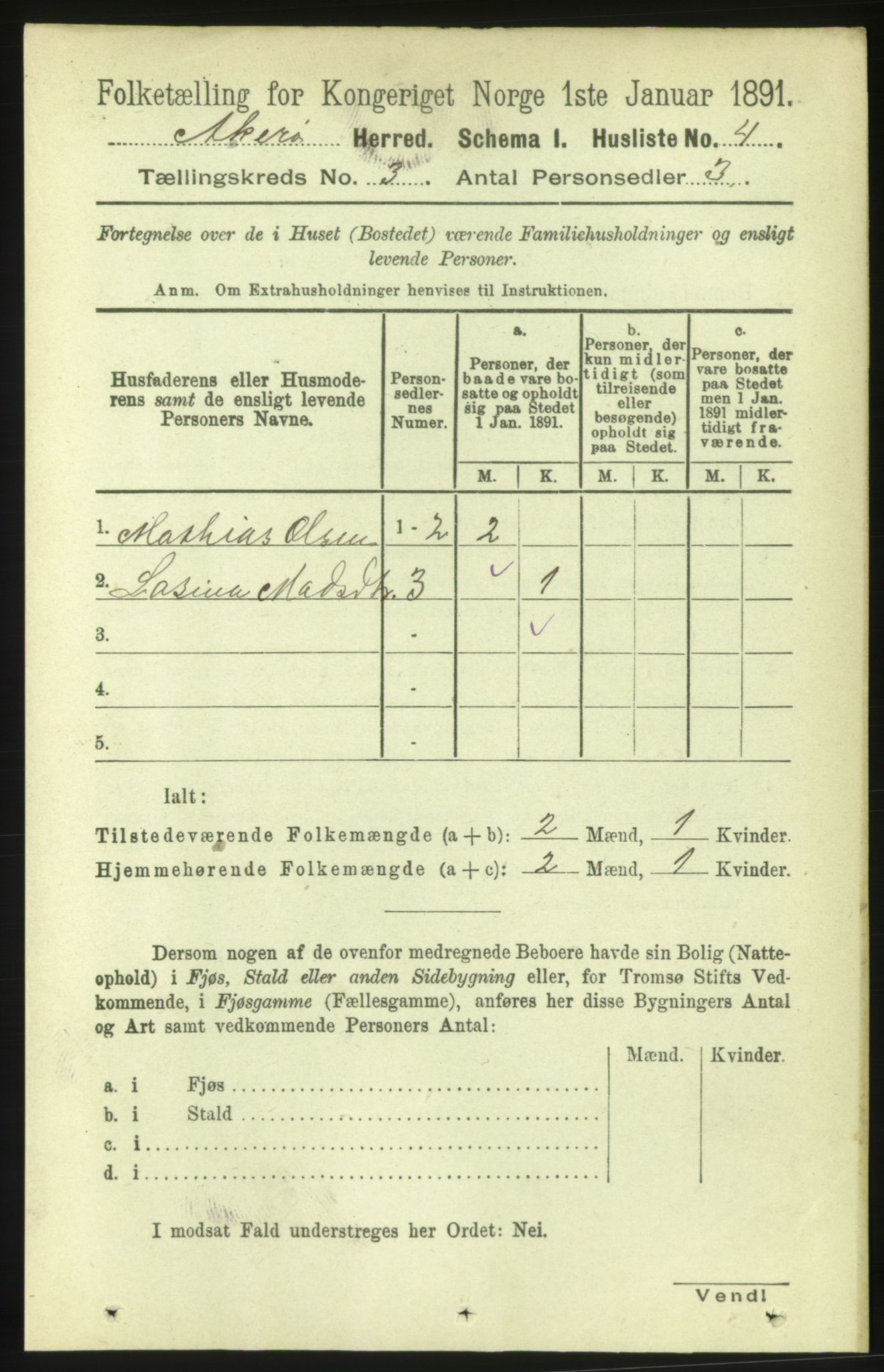 RA, 1891 census for 1545 Aukra, 1891, p. 1256