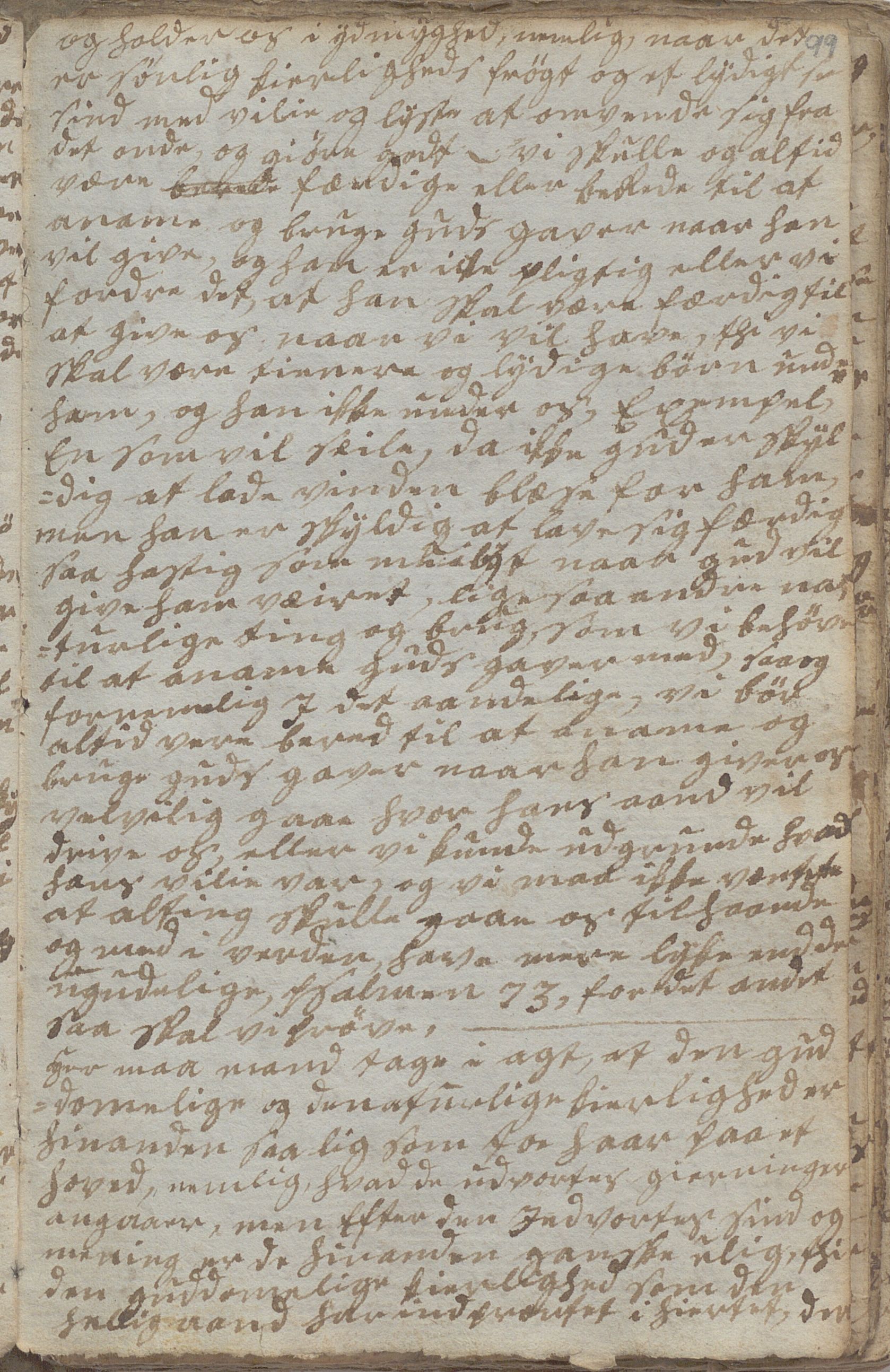 Heggtveitsamlingen, TMF/A-1007/H/L0046/0007: Brev, kopibøker, prekener, manus etc.  / "Fossem" - Kopibok. Sanger og brev, 1800-1802, p. 99