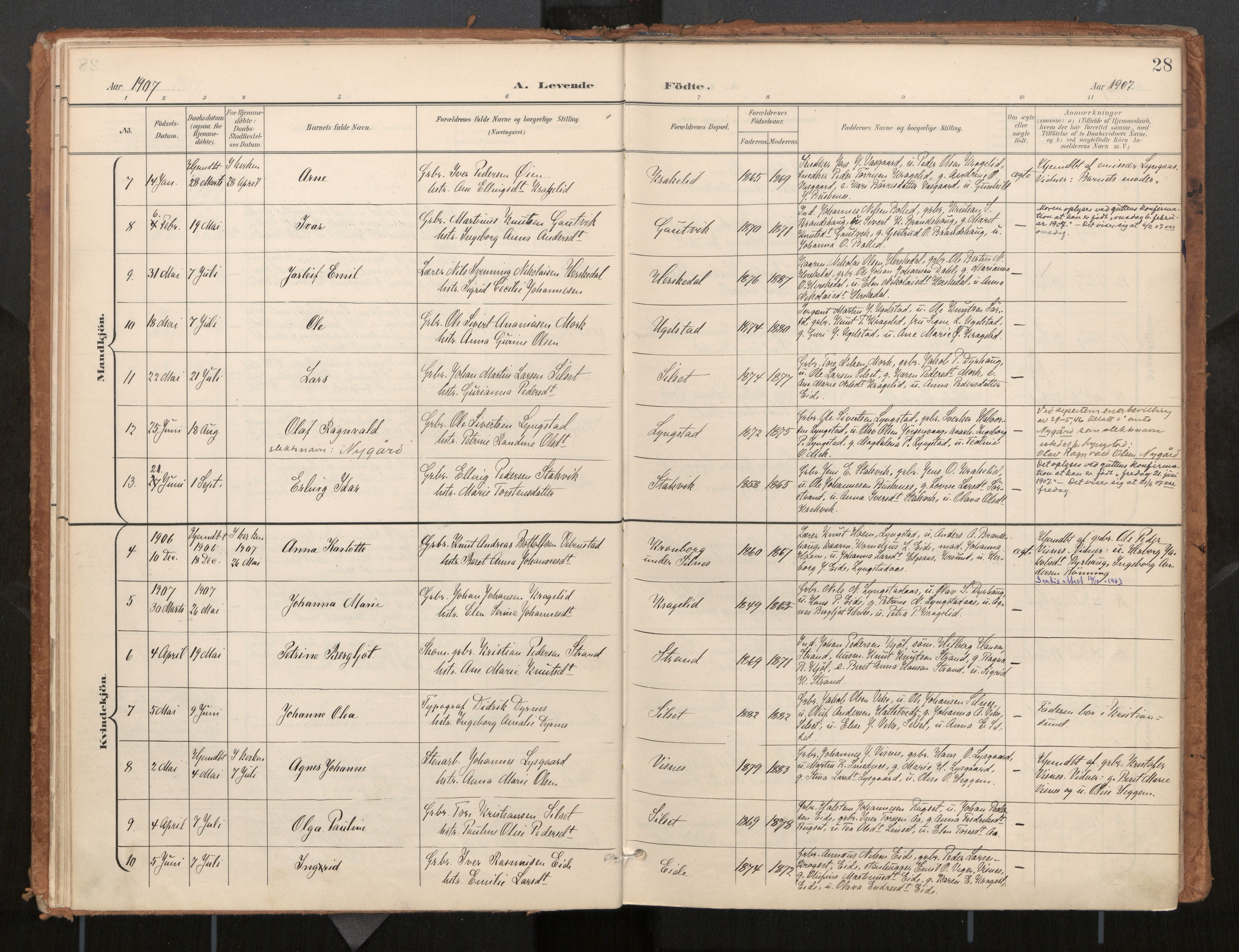 Ministerialprotokoller, klokkerbøker og fødselsregistre - Møre og Romsdal, SAT/A-1454/571/L0836a: Parish register (official) no. 571A02, 1898-1910, p. 28