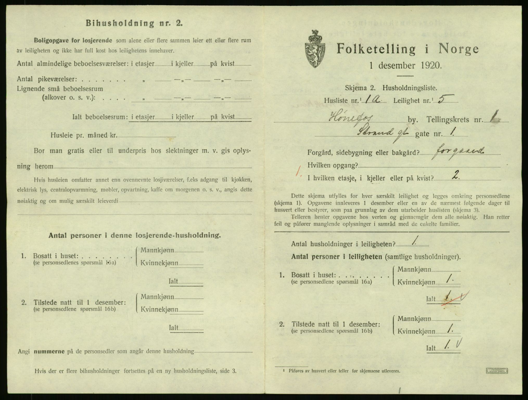 SAKO, 1920 census for Hønefoss, 1920, p. 766