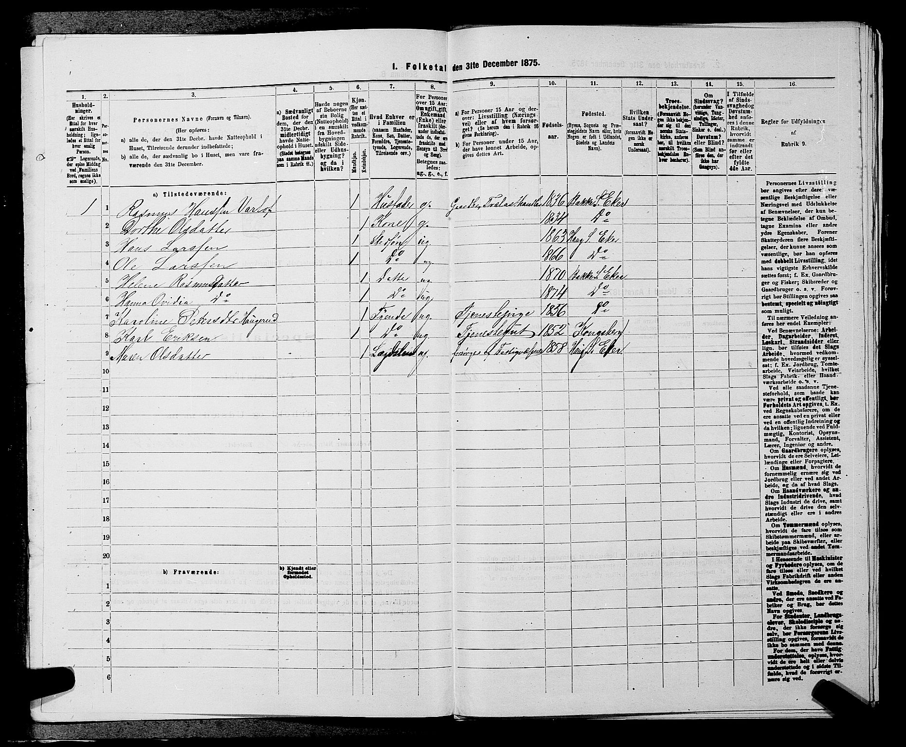 SAKO, 1875 census for 0624P Eiker, 1875, p. 4319