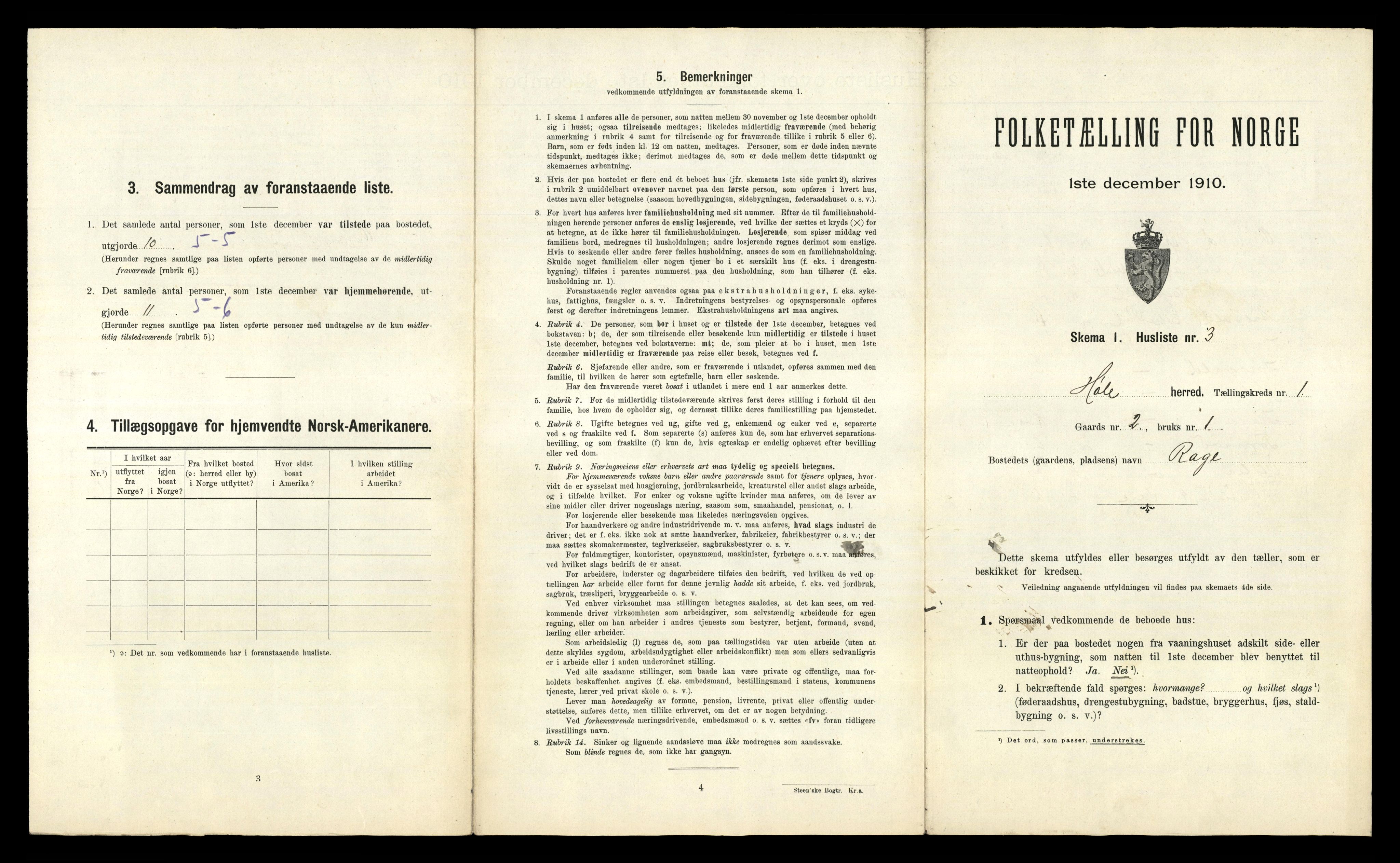 RA, 1910 census for Høle, 1910, p. 36