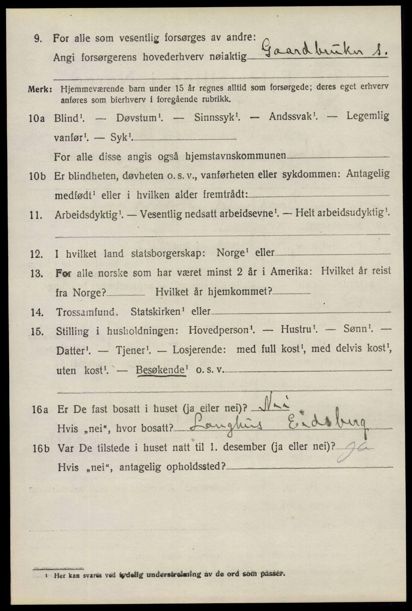 SAO, 1920 census for Eidsberg, 1920, p. 10454