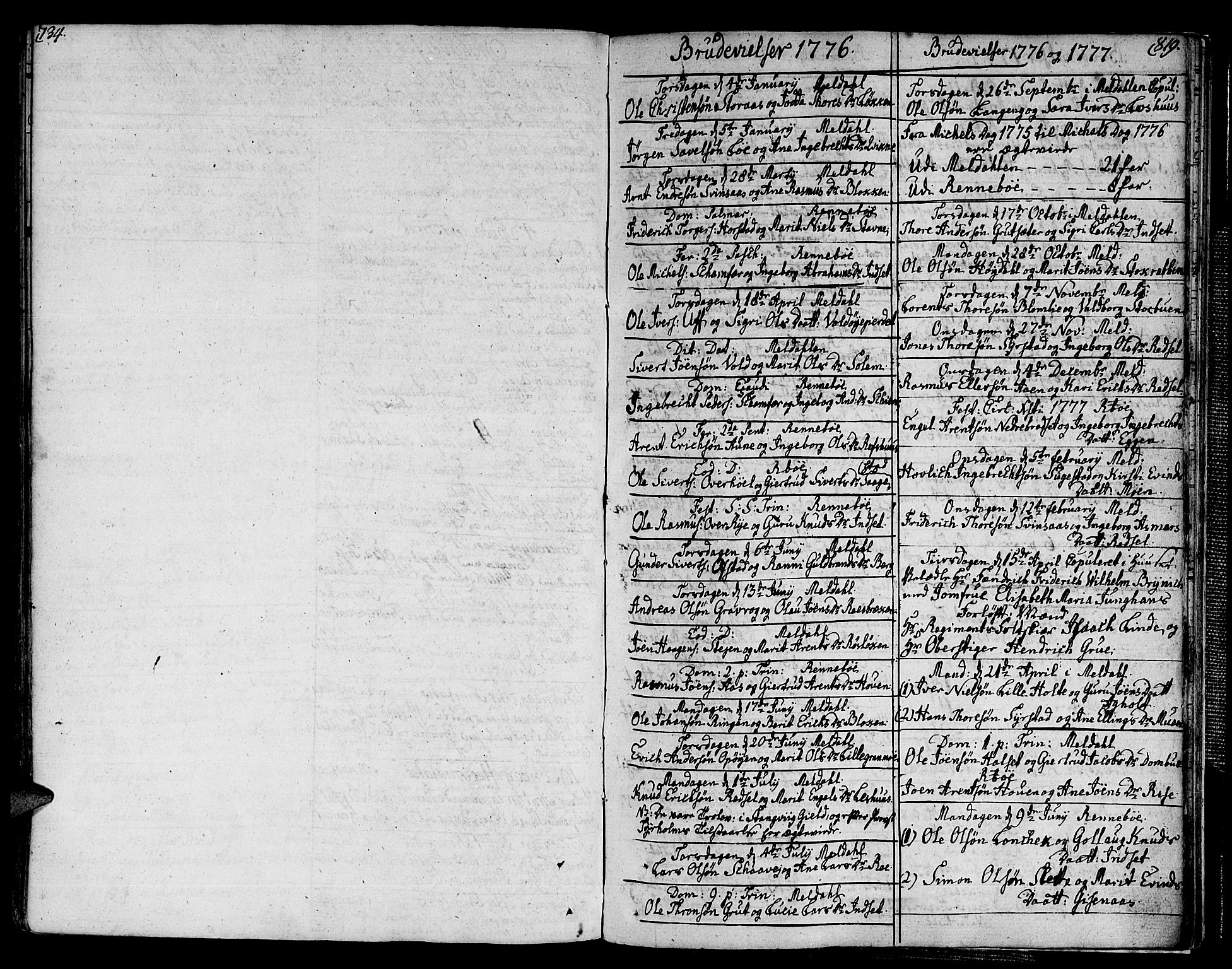 Ministerialprotokoller, klokkerbøker og fødselsregistre - Sør-Trøndelag, SAT/A-1456/672/L0852: Parish register (official) no. 672A05, 1776-1815, p. 734-819