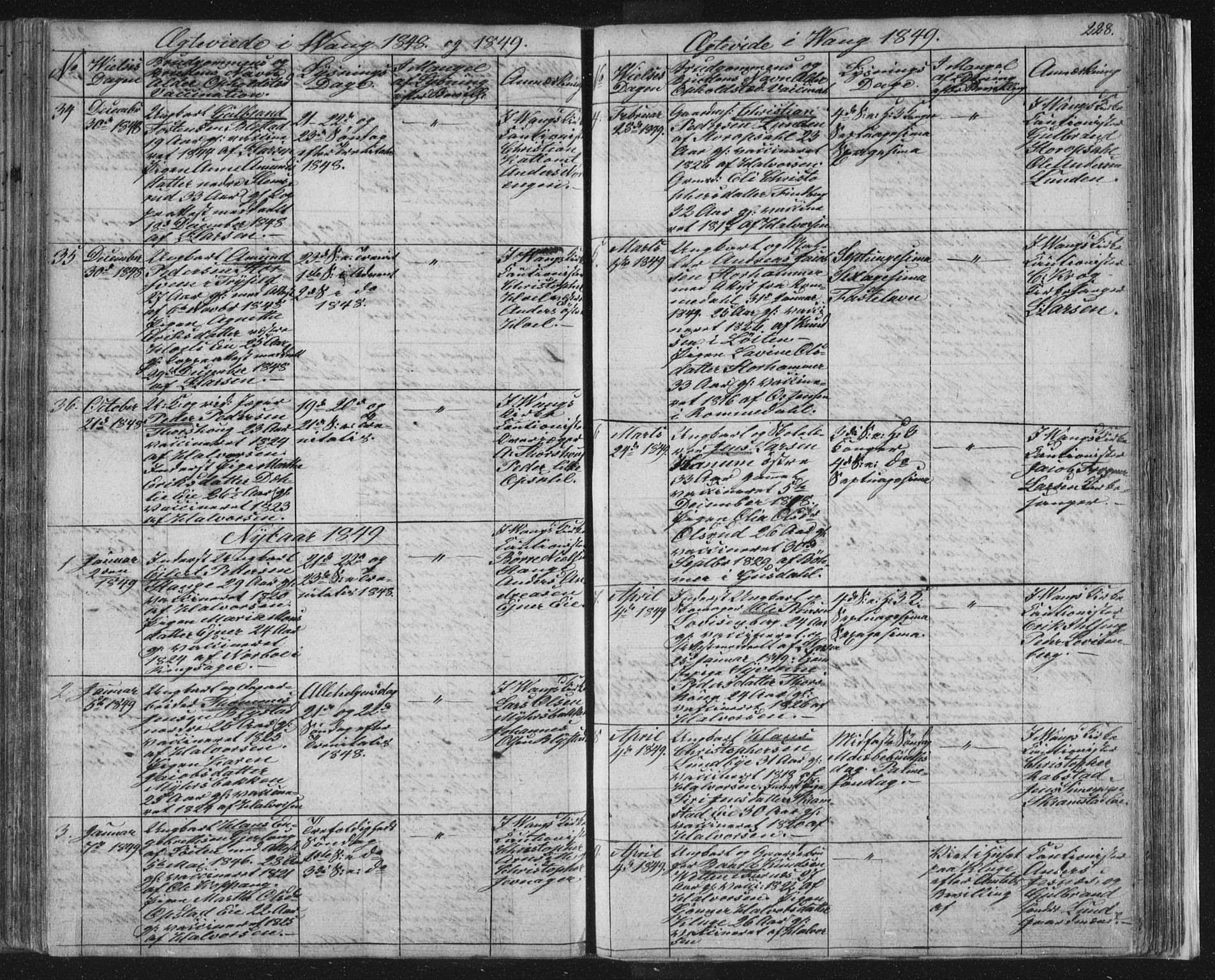 Vang prestekontor, Hedmark, SAH/PREST-008/H/Ha/Hab/L0008: Parish register (copy) no. 8, 1832-1854, p. 228