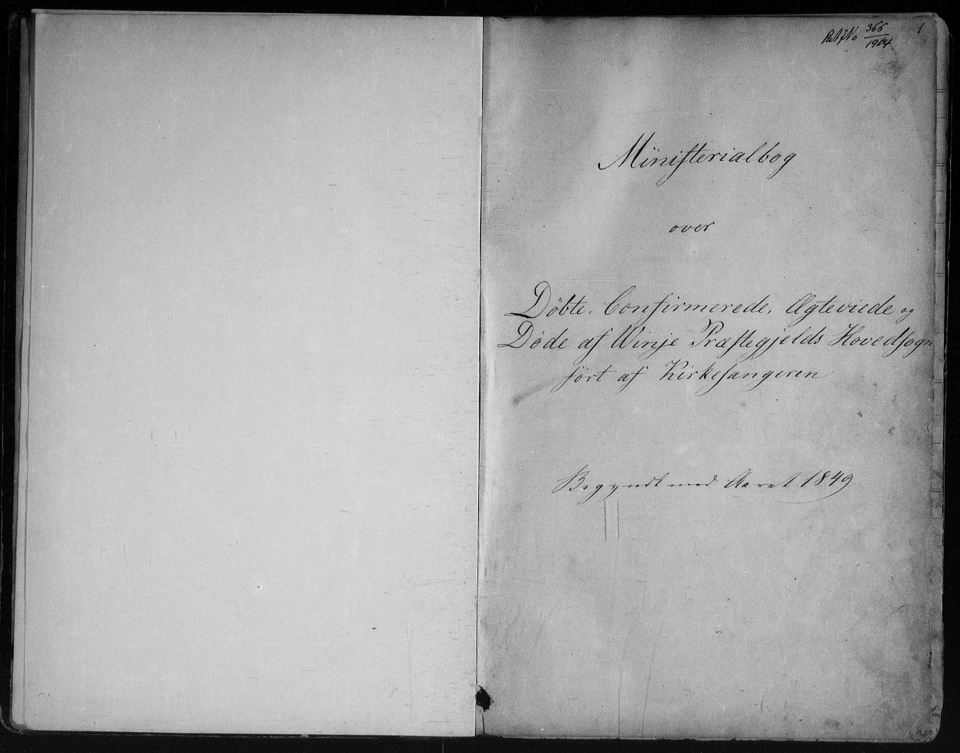 Vinje kirkebøker, AV/SAKO-A-312/G/Ga/L0002: Parish register (copy) no. I 2, 1849-1893, p. 1