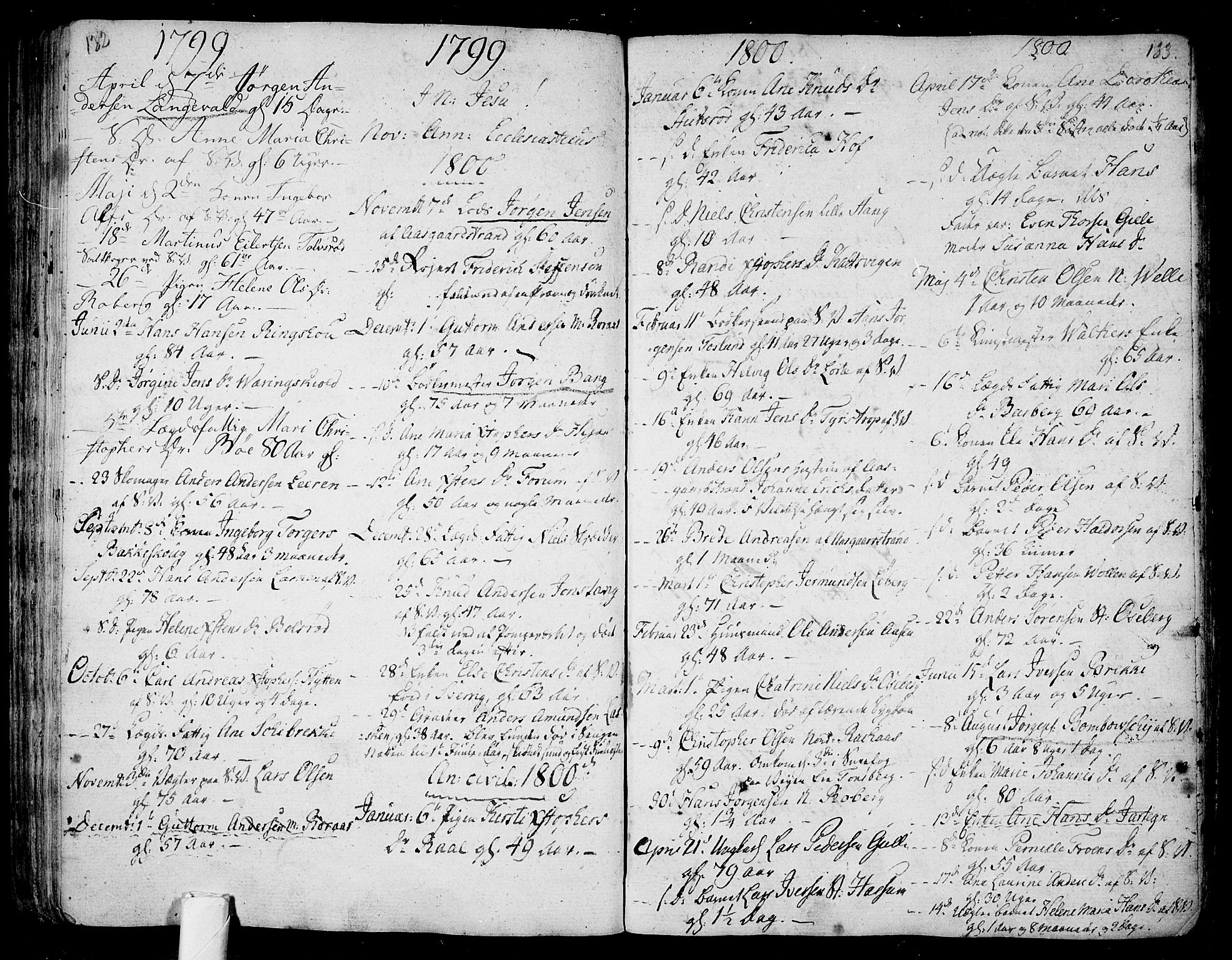 Sem kirkebøker, SAKO/A-5/F/Fb/L0003: Parish register (official) no. II 3, 1792-1814, p. 132-133