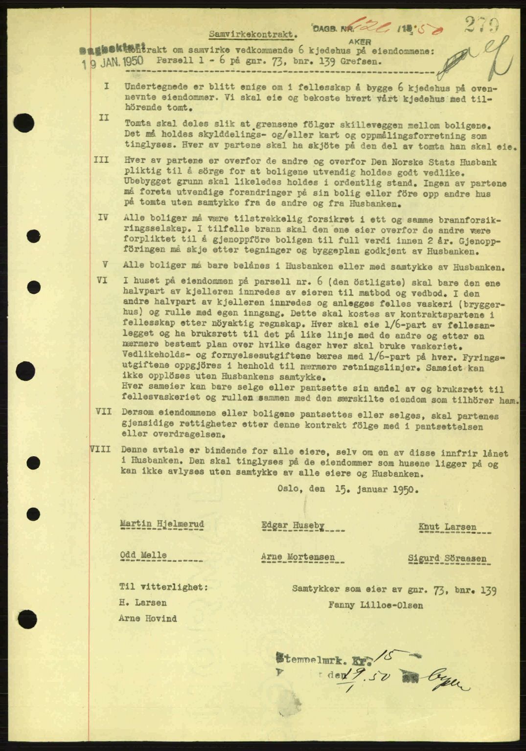 Oslo byskriverembete, AV/SAO-A-10227/G/Gb/Gbd/Gbda/L0017: Mortgage book no. A215, 1949-1950, Diary no: : 626/1950