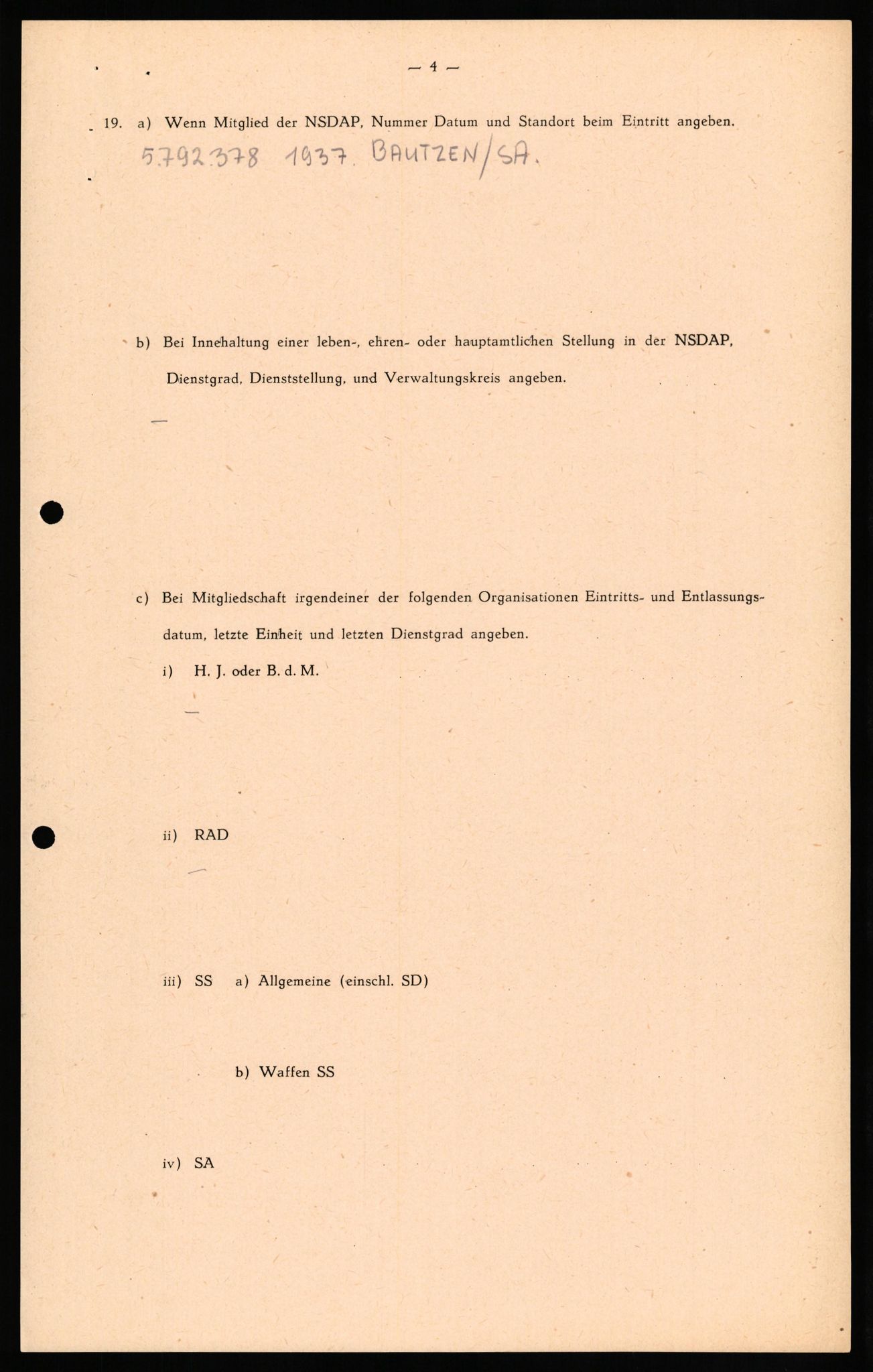 Forsvaret, Forsvarets overkommando II, RA/RAFA-3915/D/Db/L0022: CI Questionaires. Tyske okkupasjonsstyrker i Norge. Tyskere., 1945-1946, p. 150