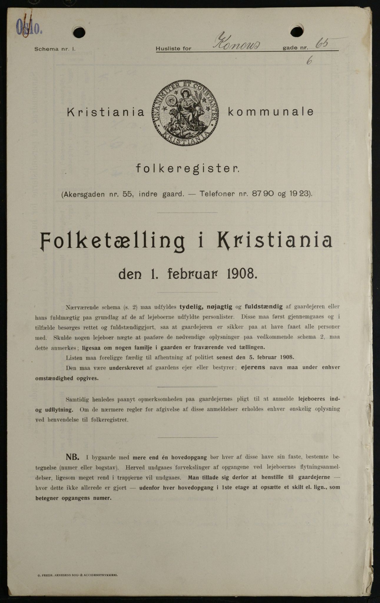 OBA, Municipal Census 1908 for Kristiania, 1908, p. 47835