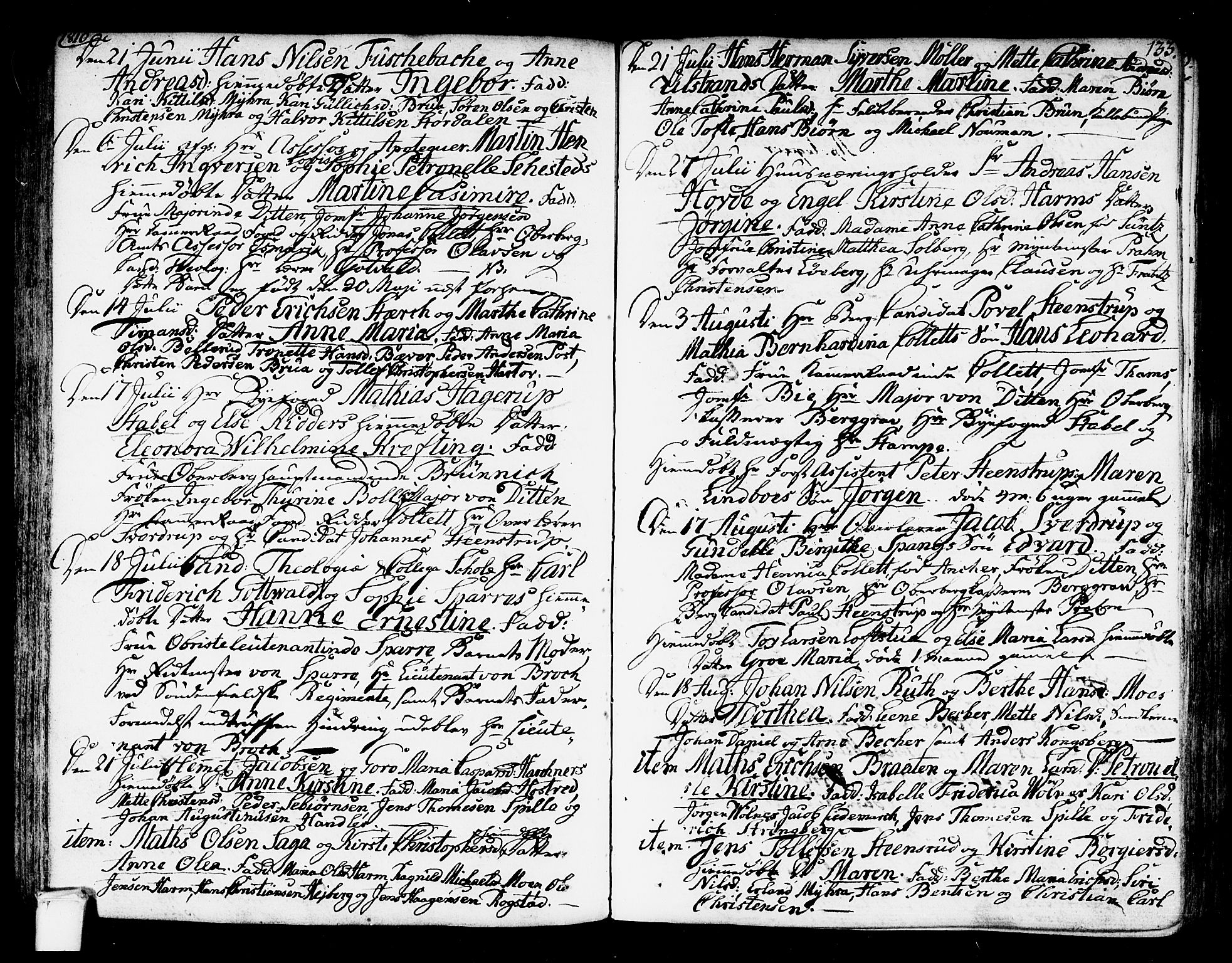 Kongsberg kirkebøker, SAKO/A-22/F/Fa/L0007: Parish register (official) no. I 7, 1795-1816, p. 133