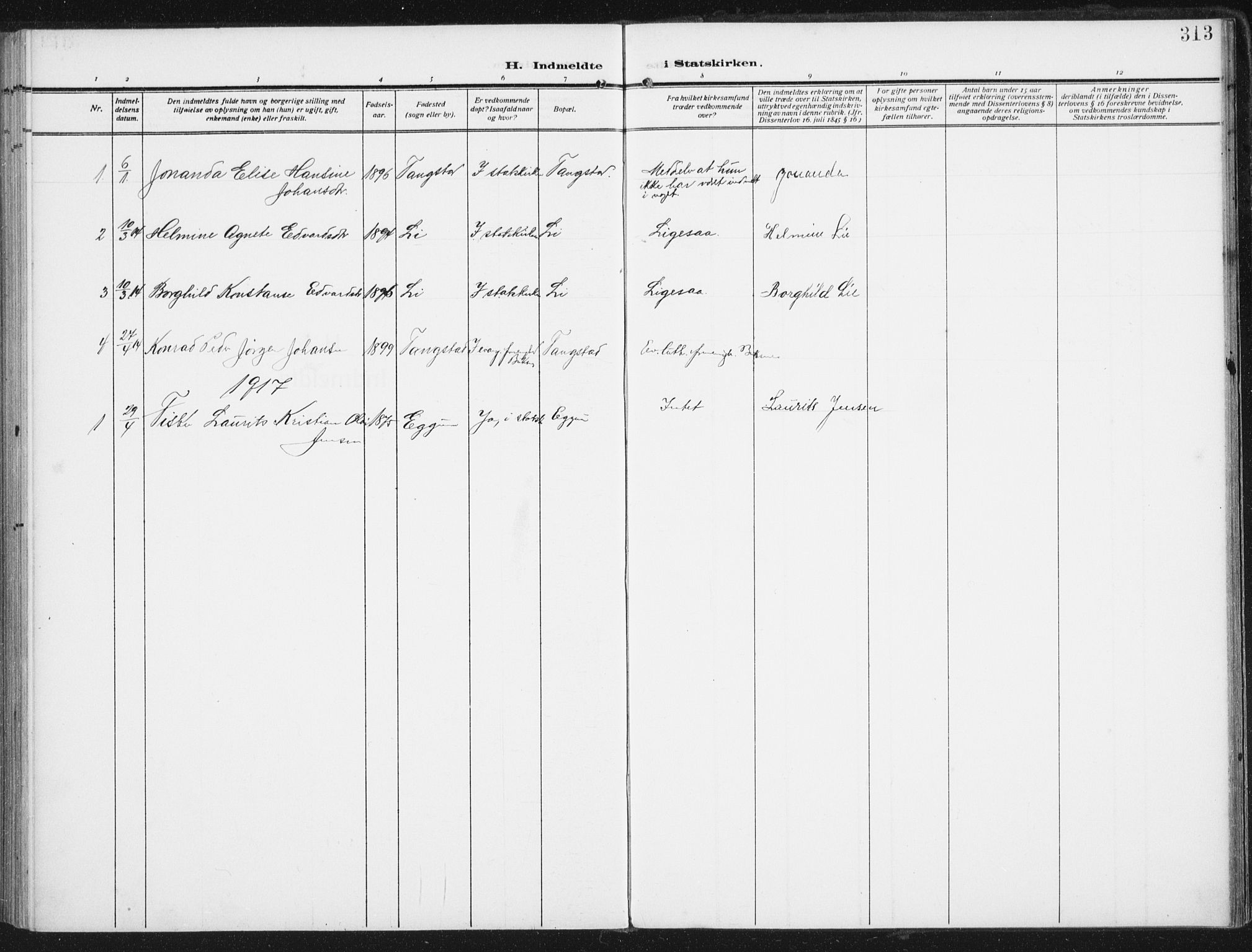 Ministerialprotokoller, klokkerbøker og fødselsregistre - Nordland, SAT/A-1459/880/L1135: Parish register (official) no. 880A09, 1908-1919, p. 313